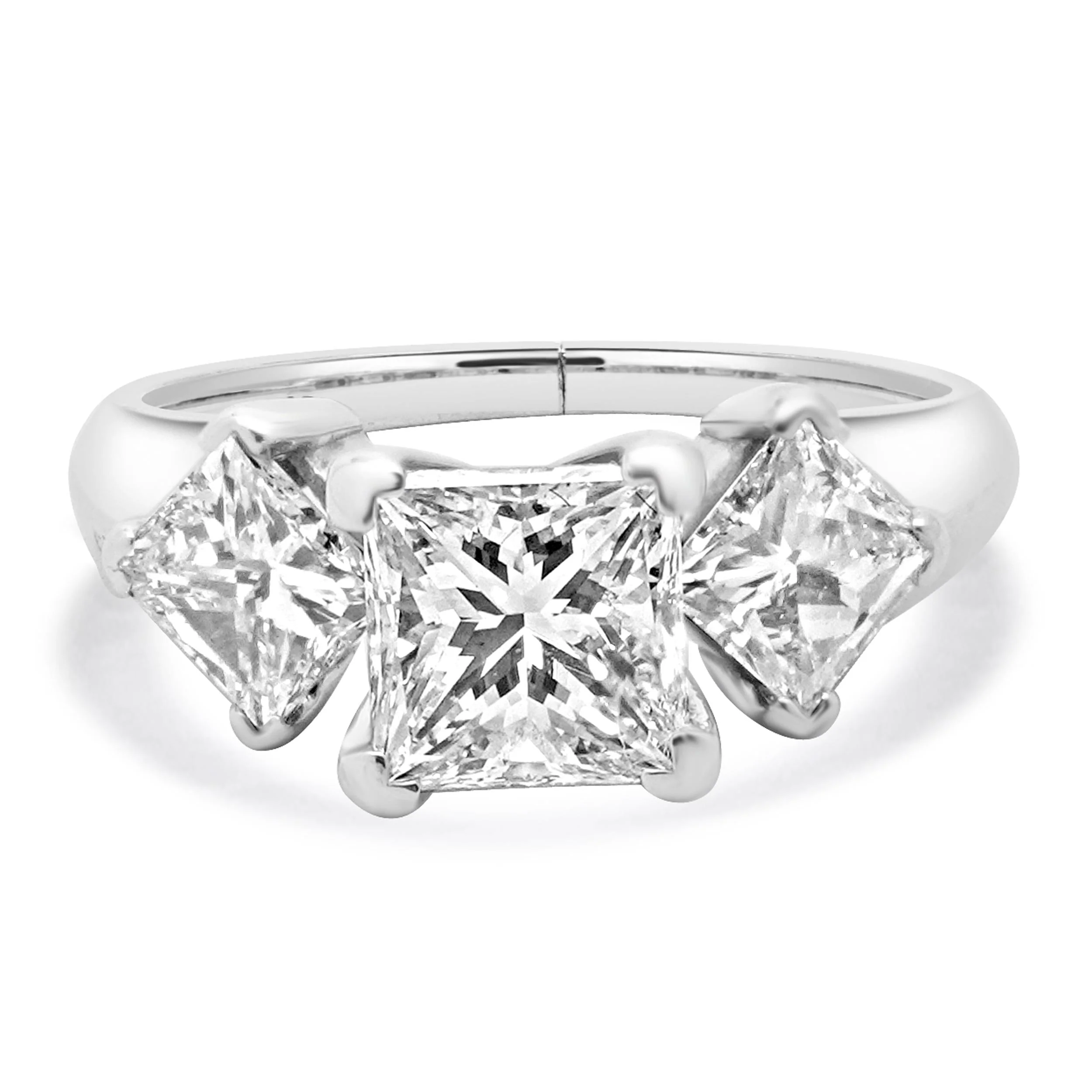 14 Karat White Gold Princess Cut Diamond Engagement Ring