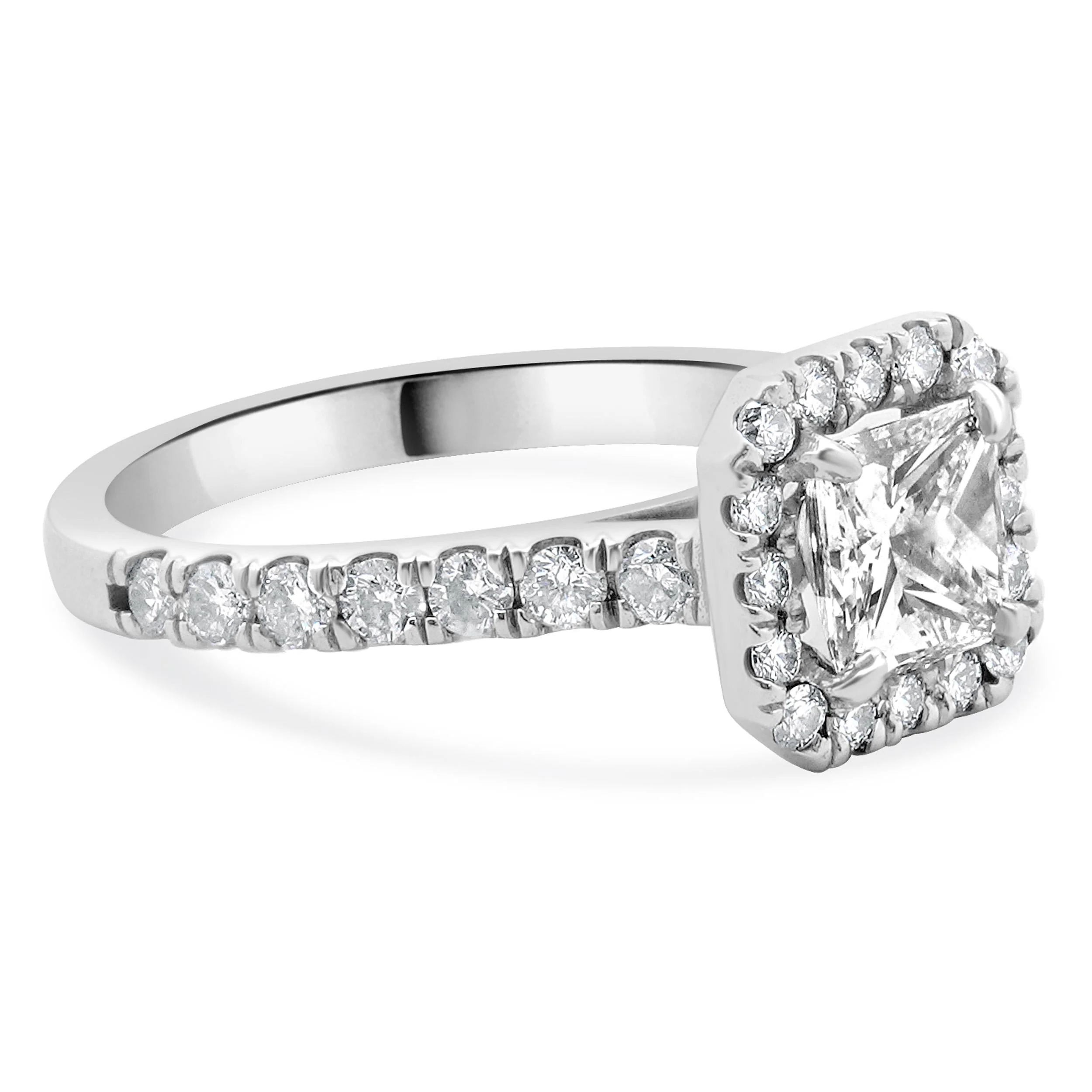14 Karat White Gold Princess Cut Diamond Engagement Ring - Image 4