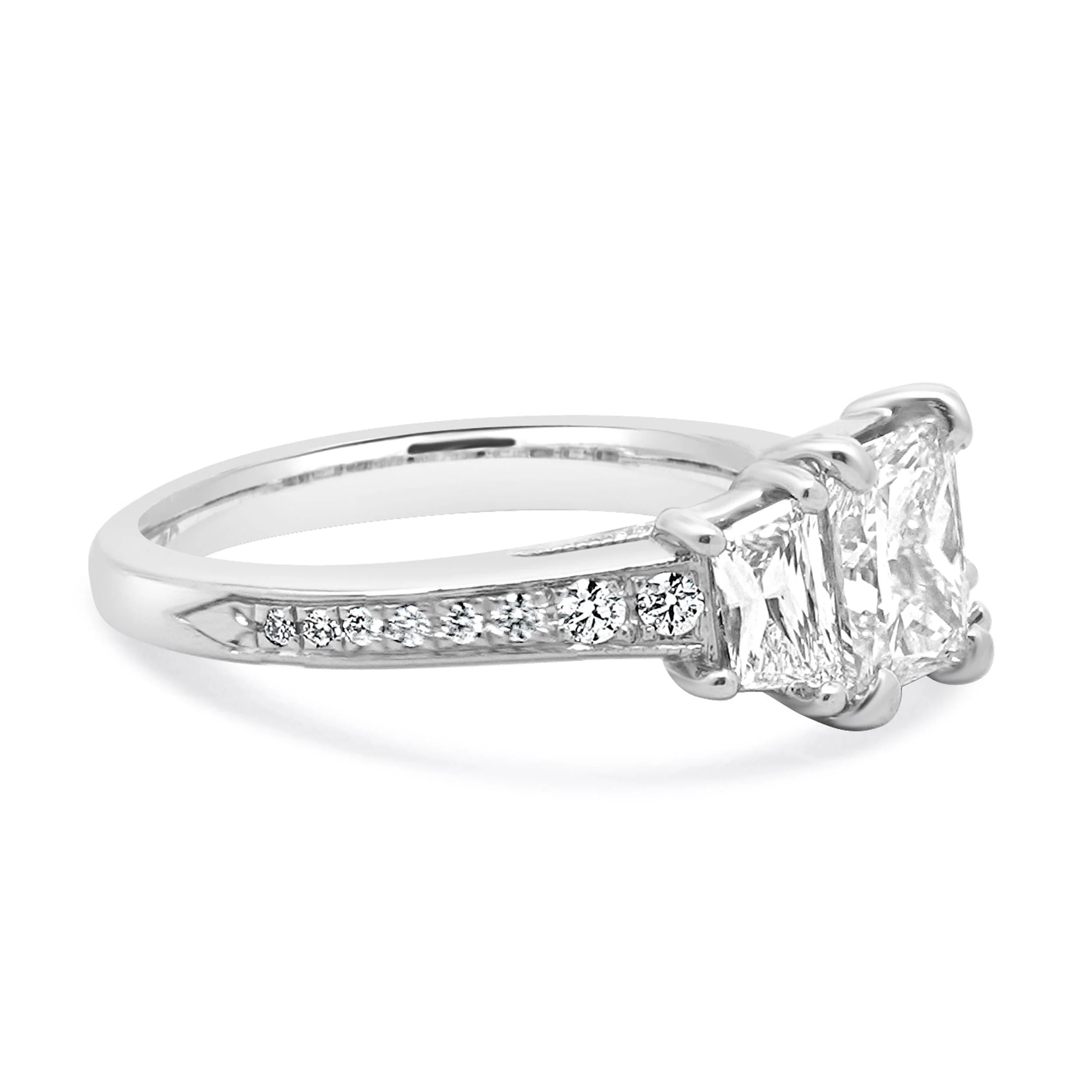 14 Karat White Gold Radiant Cut Diamond Engagement Ring - Image 3