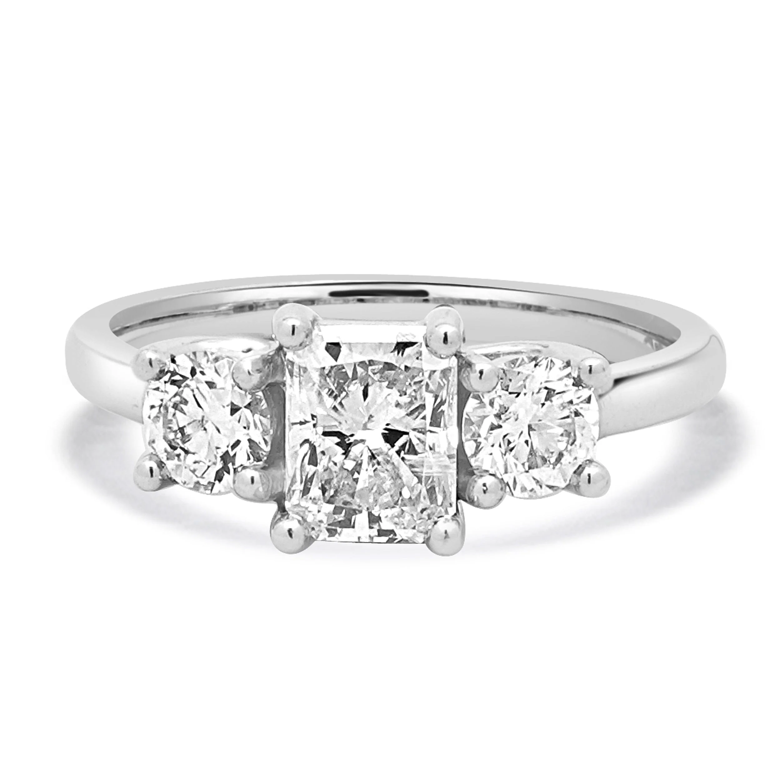 14 Karat White Gold Radiant Cut Diamond Engagement Ring