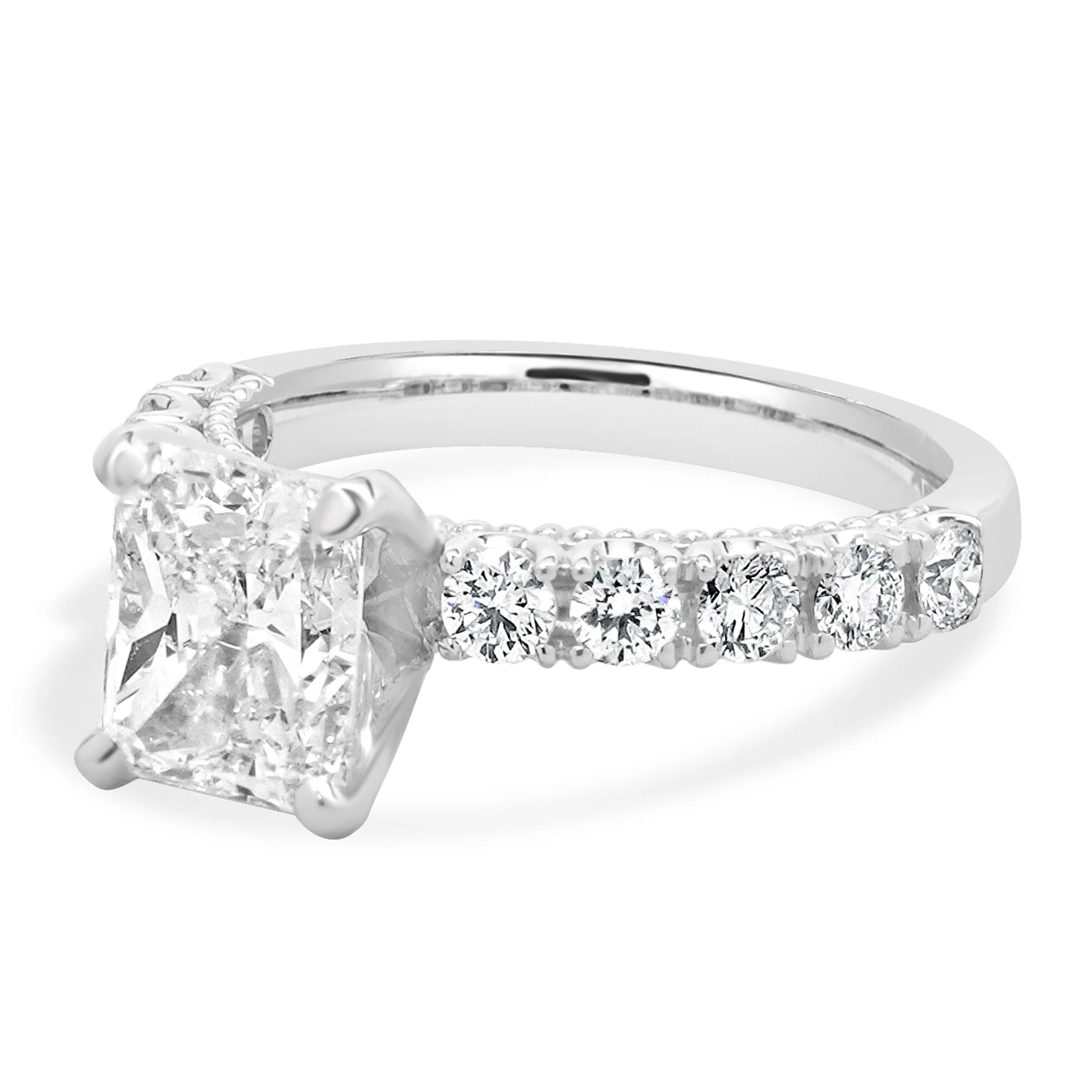 14 Karat White Gold Radiant Cut Diamond Engagement Ring - Image 2