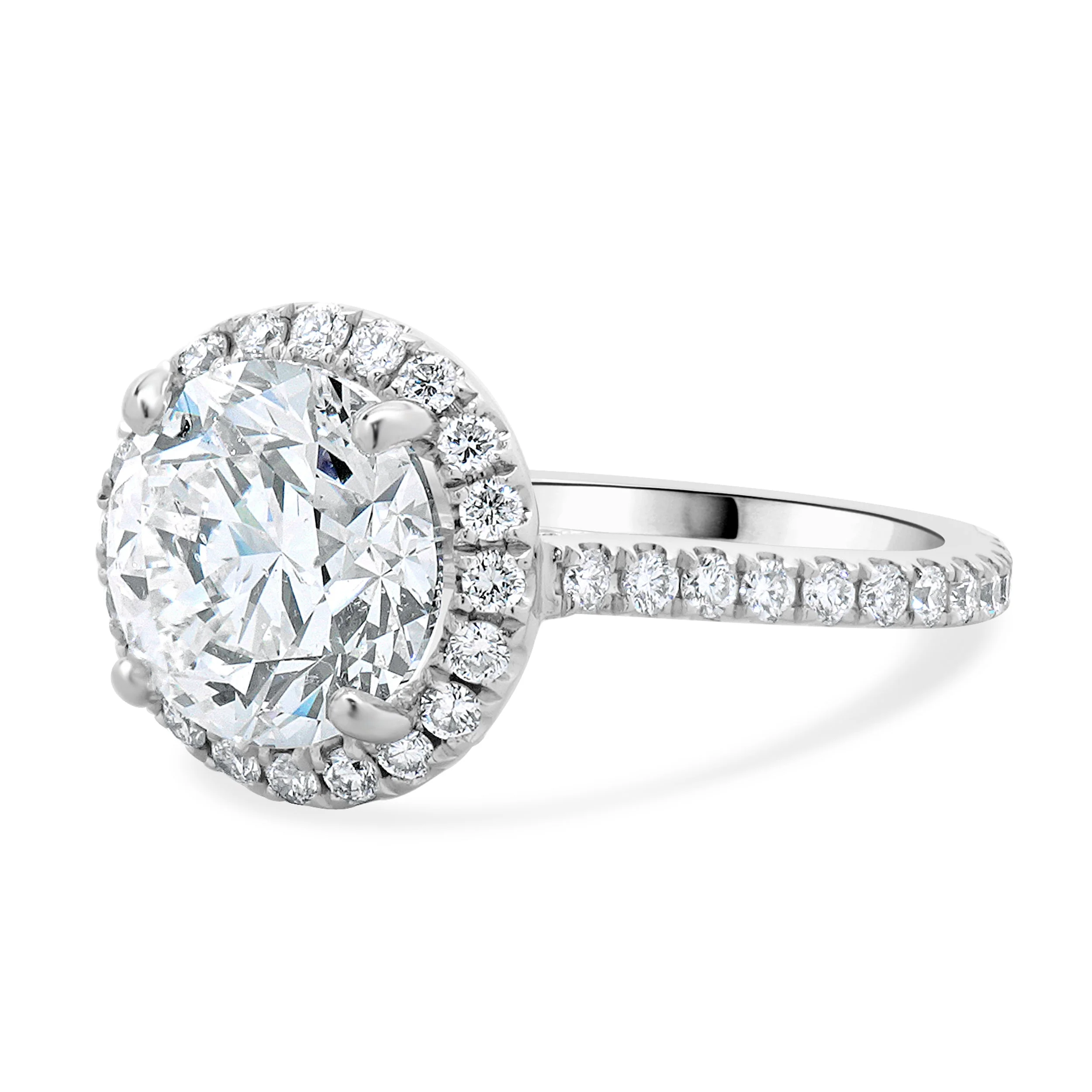 14 Karat White Gold Round brilliant Cut Diamond Engagement Ring - Image 2