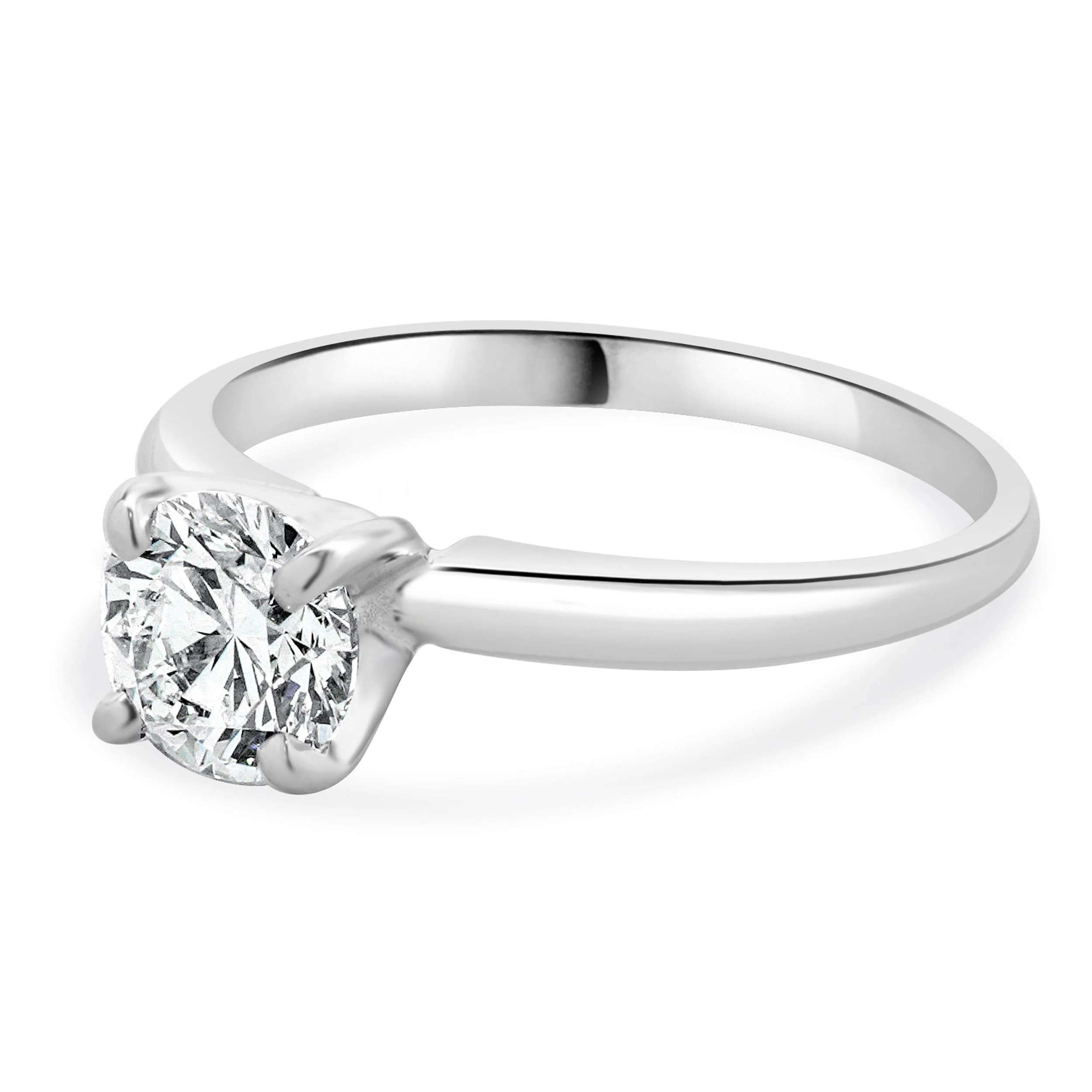 14 Karat White Gold Round Brilliant Cut Diamond Engagement Ring - Image 2