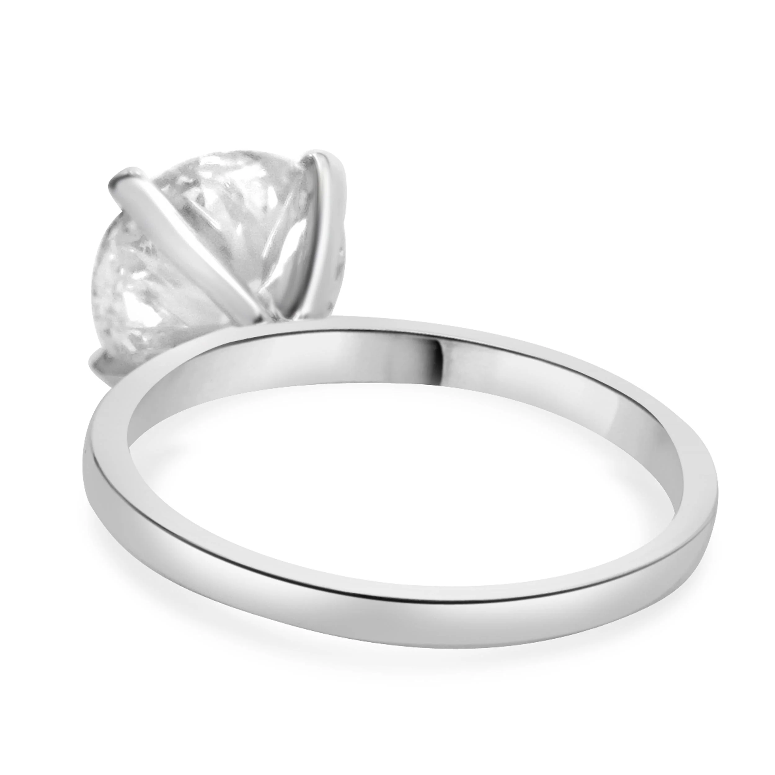 14 Karat White Gold Round Brilliant Cut Diamond Engagement Ring - Image 3