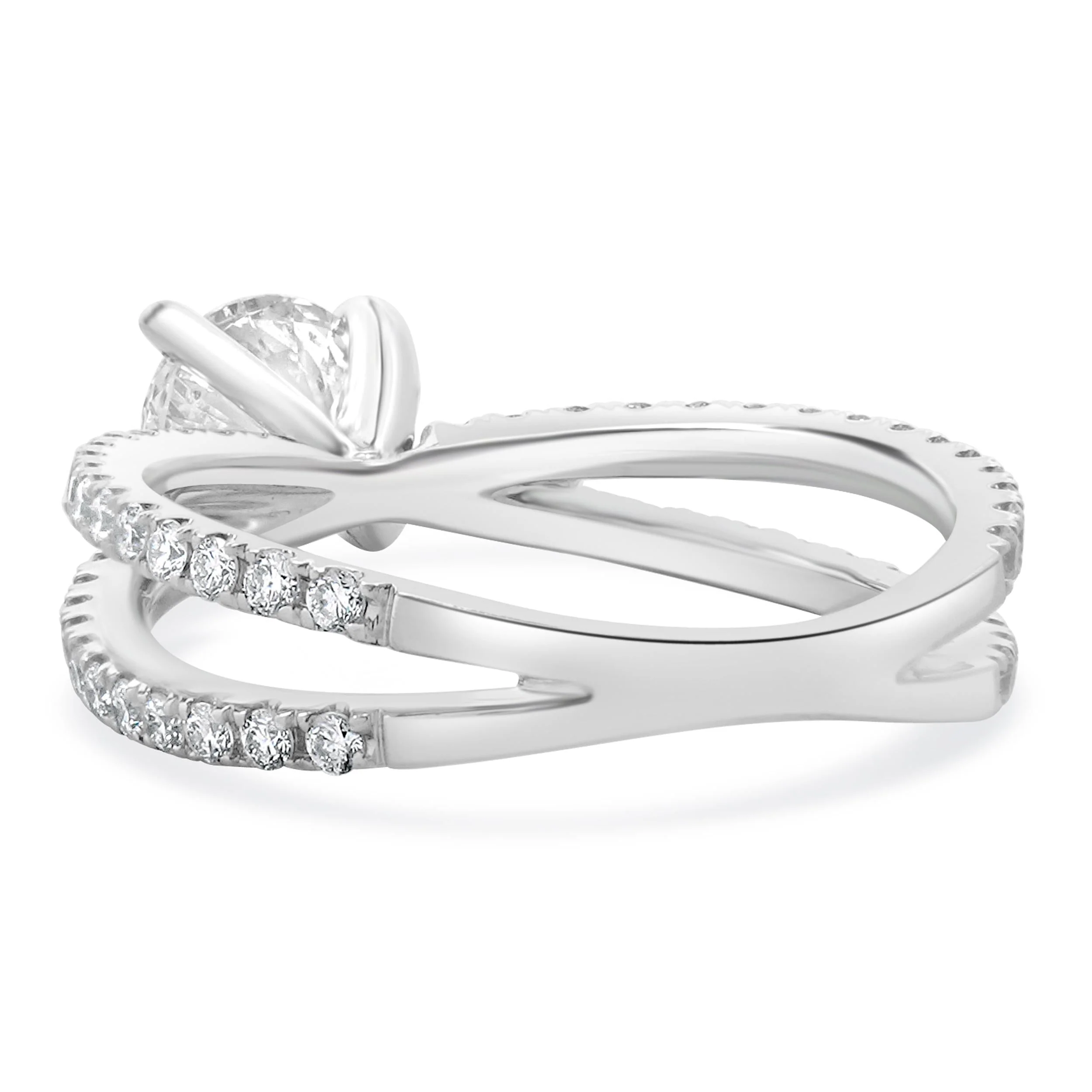14 Karat White Gold Round Brilliant Cut Diamond Engagement Ring - Image 4