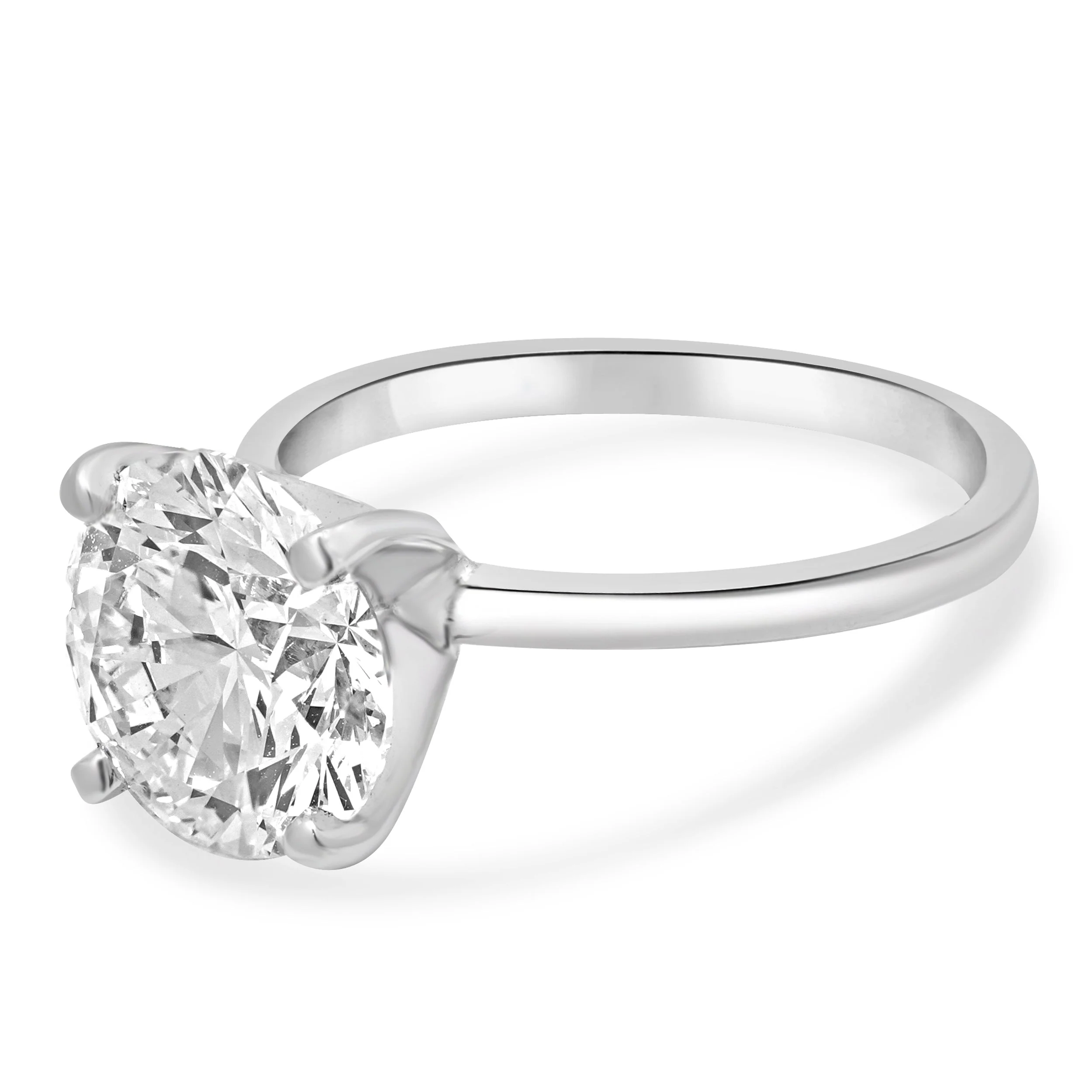 14 Karat White Gold Round Brilliant Cut Diamond Engagement Ring - Image 2