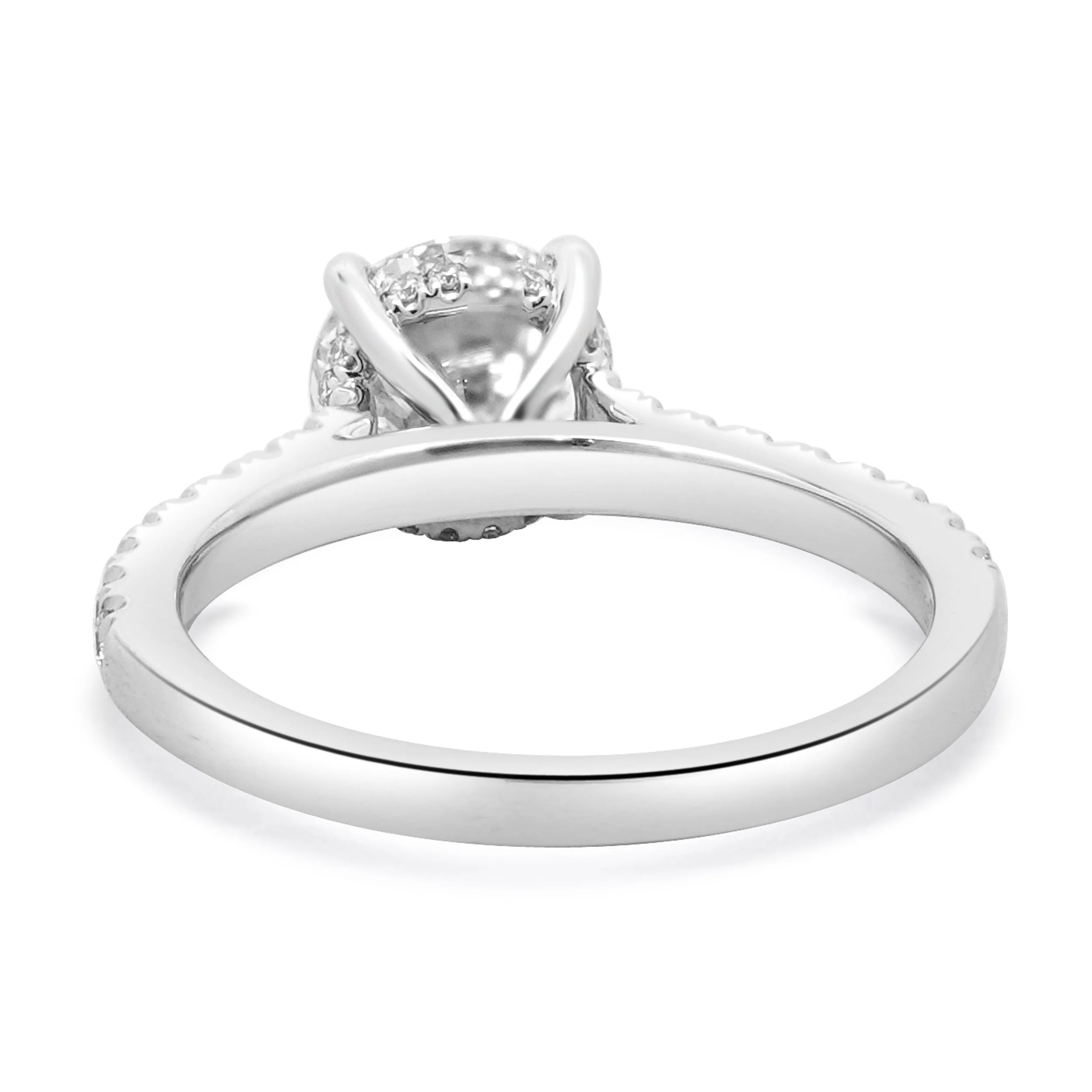 14 Karat White Gold Round Brilliant Cut Diamond Engagement Ring - Image 3