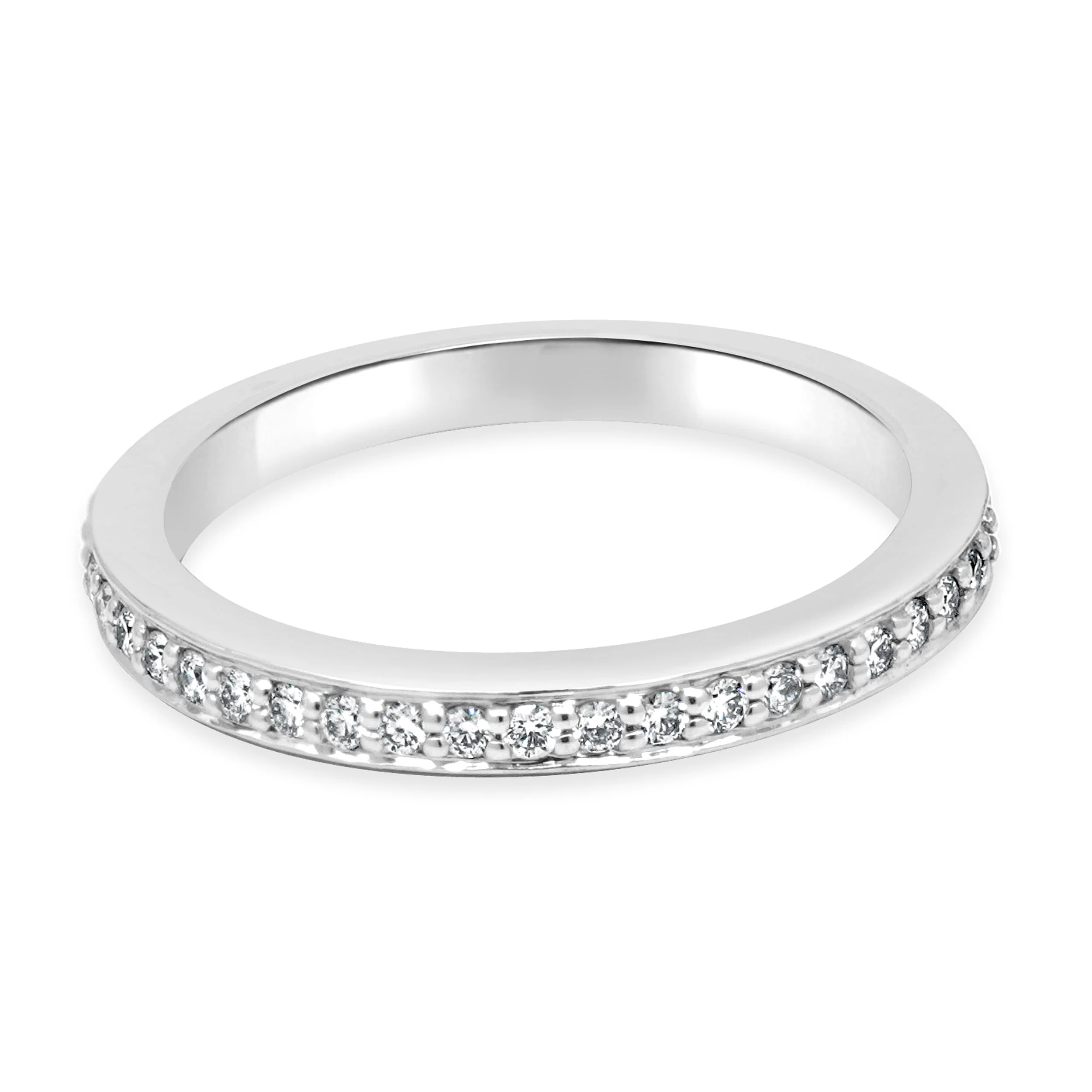 14 Karat White Gold Round Diamond Wedding Band