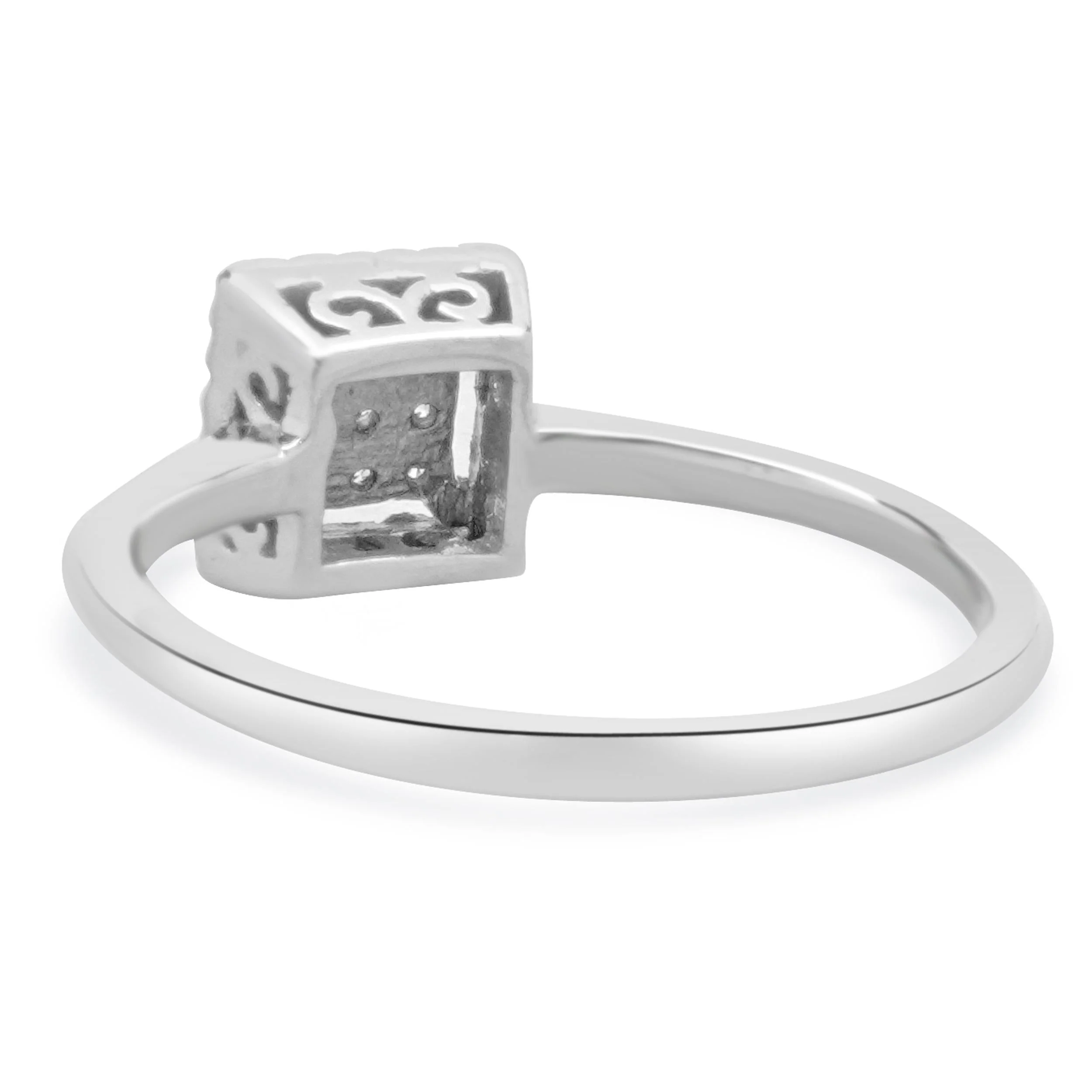 14 Karat White Gold Square Diamond Cluster Ring - Image 4
