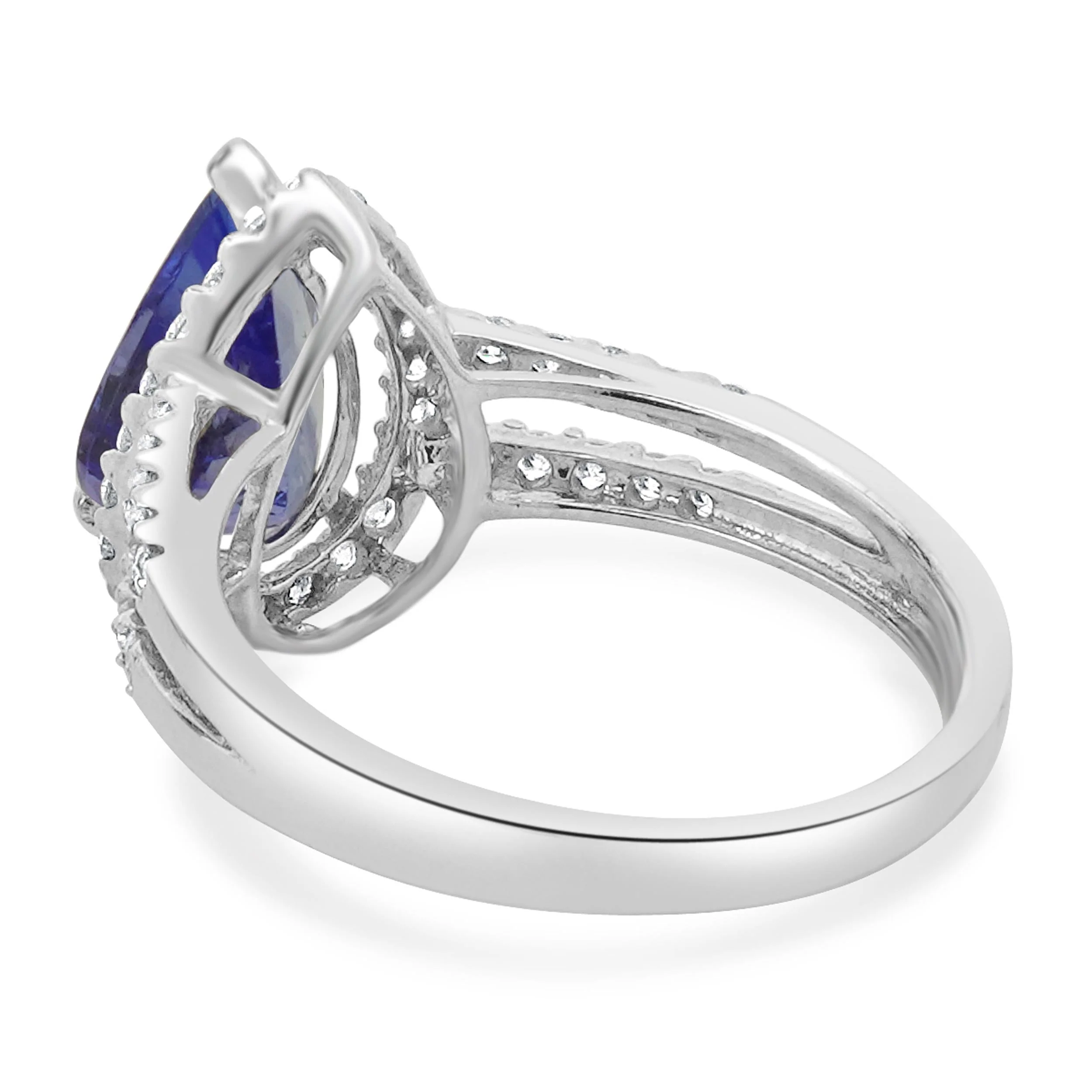 14 Karat White Gold Tanzanite and Diamond Ring - Image 4