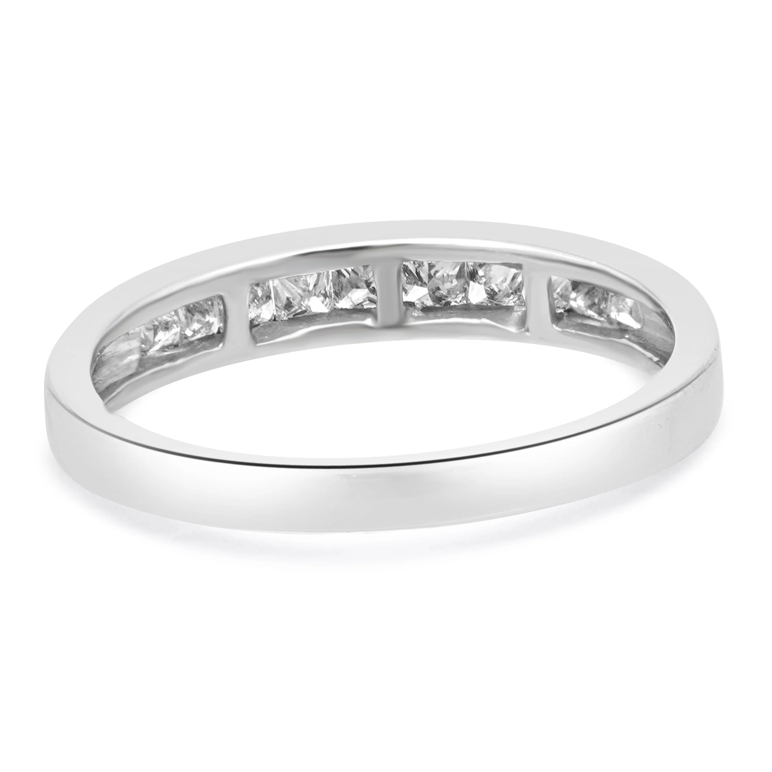 14 Karat White Princess Cut Channel Set Diamond Band - Image 3