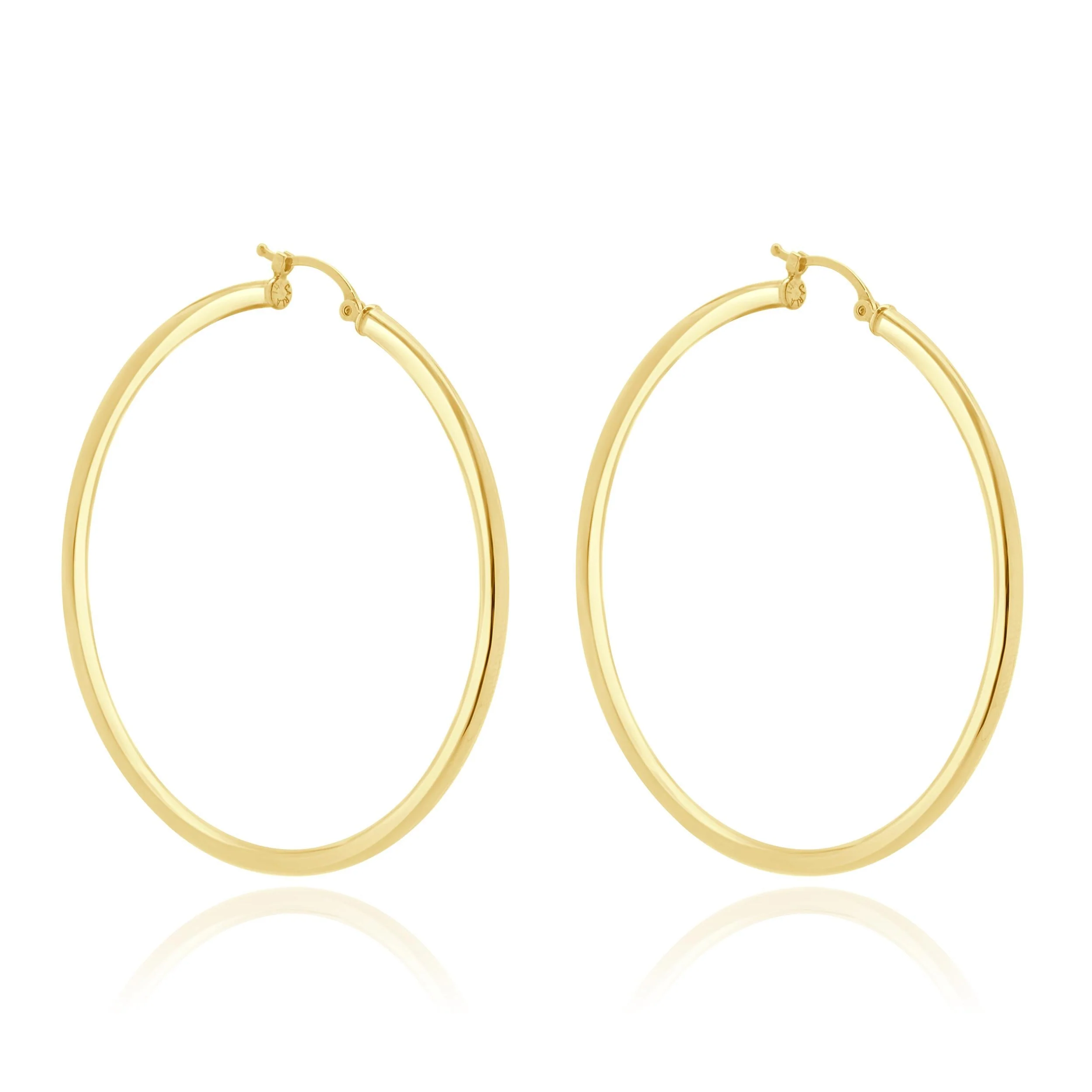 14 Karat Yellow Gold 50MM Hoop Earrings - Image 2
