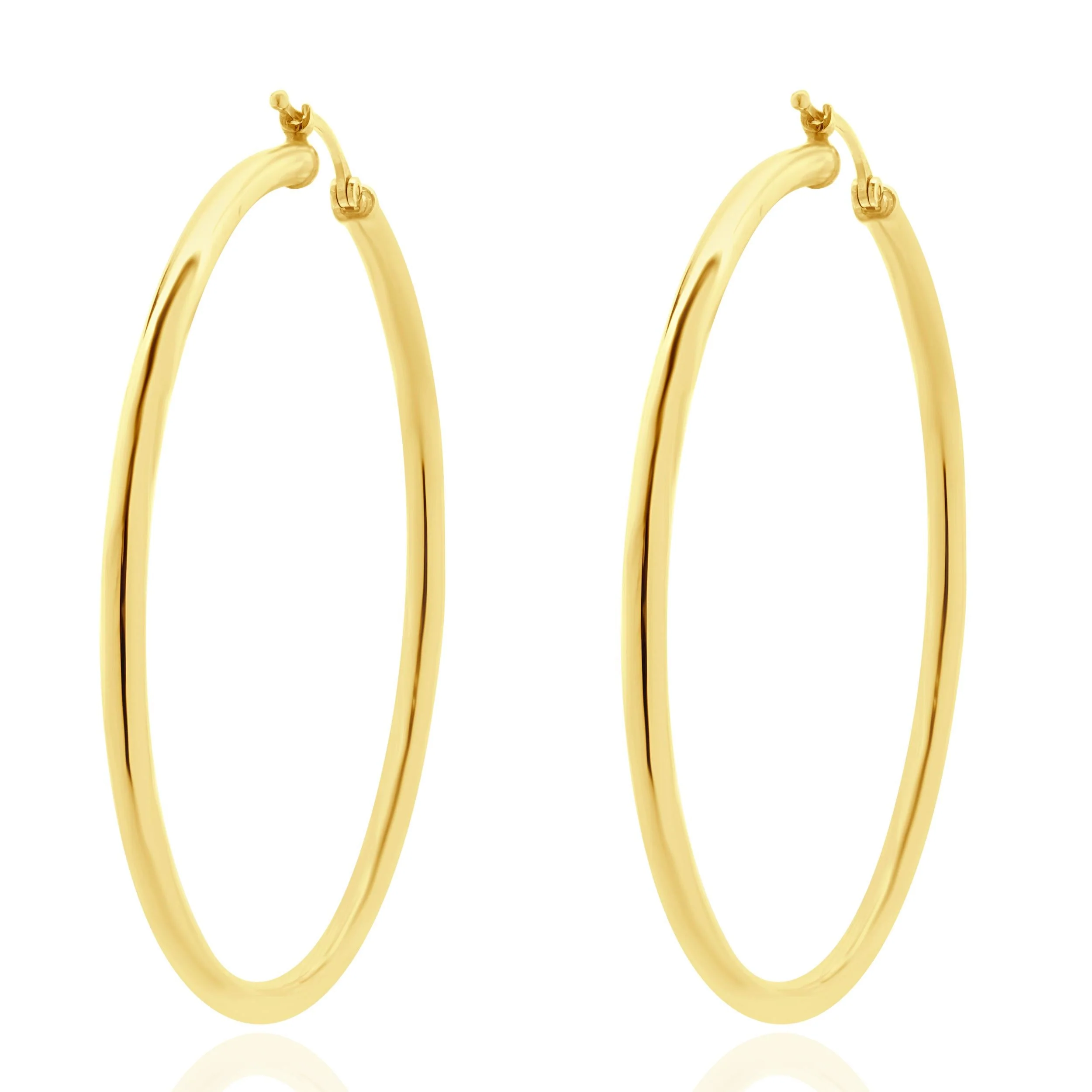 14 Karat Yellow Gold 50MM Hoop Earrings - Image 3