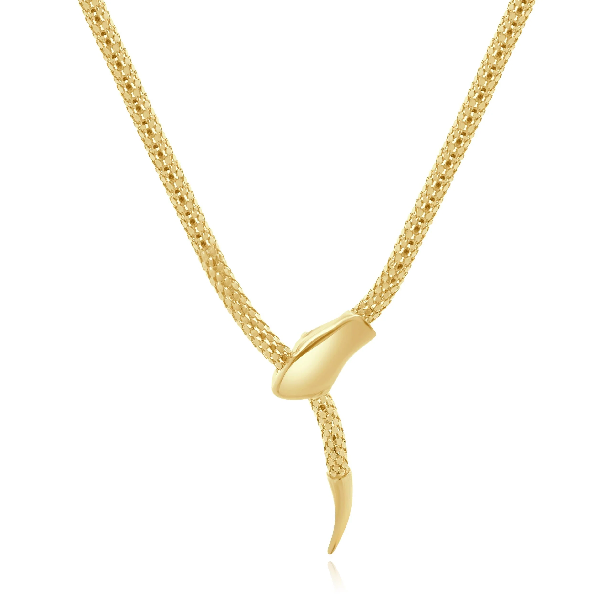 14 Karat Yellow Gold Adjustable Snake Necklace