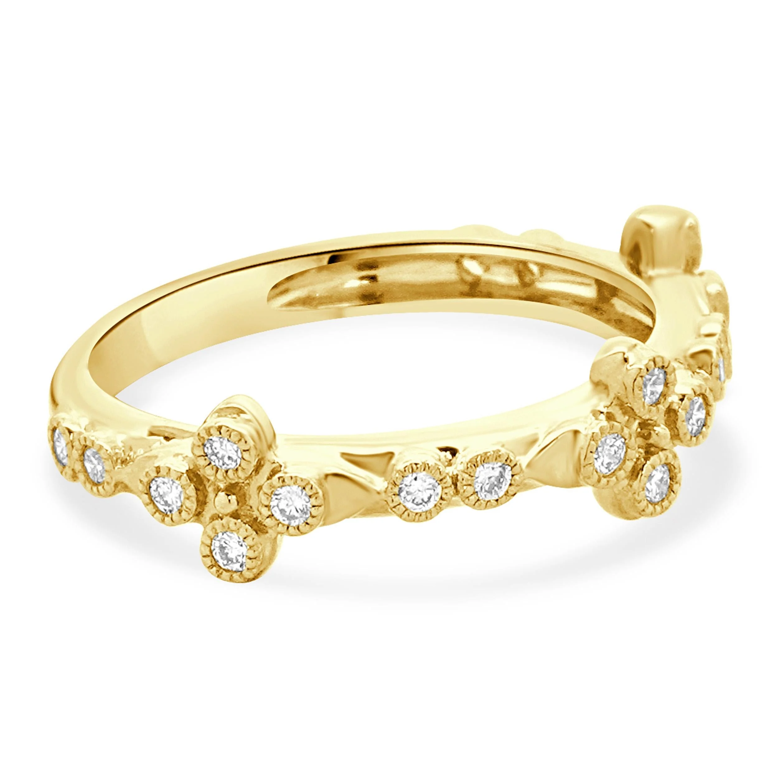 14 Karat Yellow Gold Bezel Set Diamond Band - Image 4