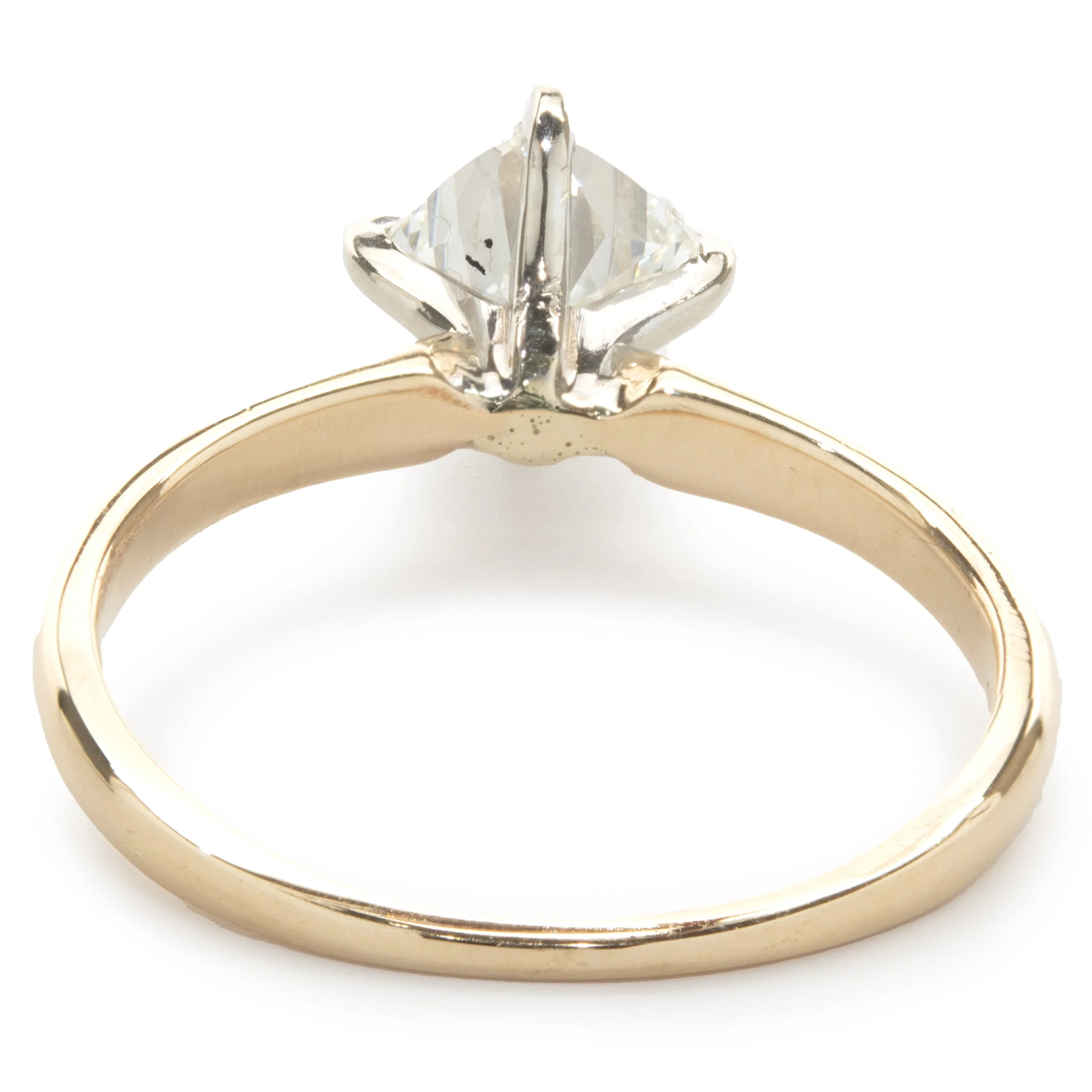 14 Karat Yellow Gold Cushion Cut Diamond Engagement Ring - Image 3