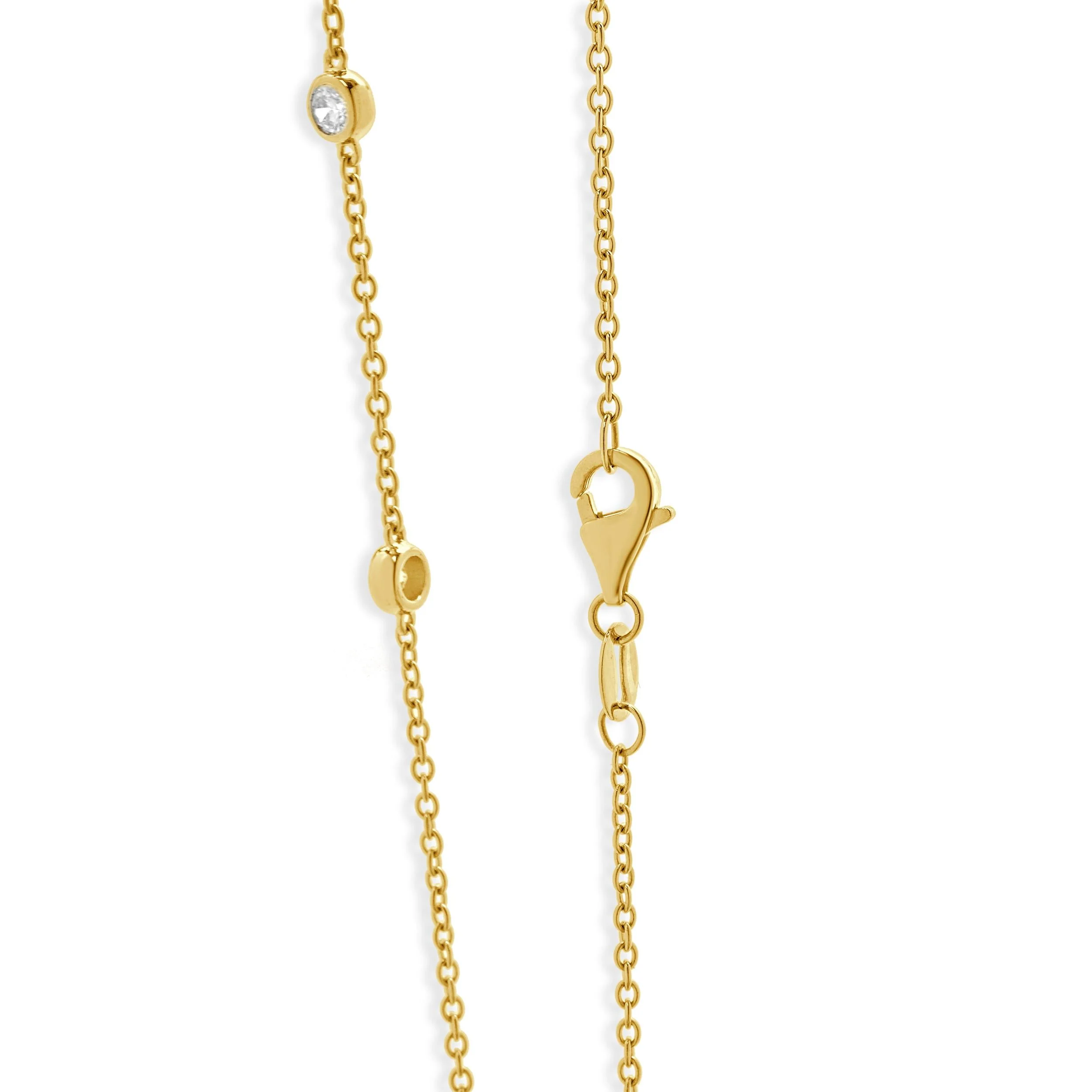 14 Karat Yellow Gold Diamond By The Yard Necklace - Image 3