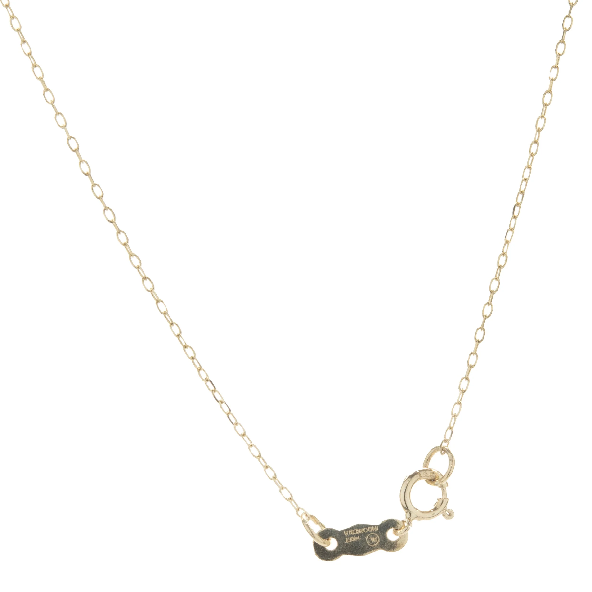 14 Karat Yellow Gold Diamond Cut Smile Necklace - Image 3