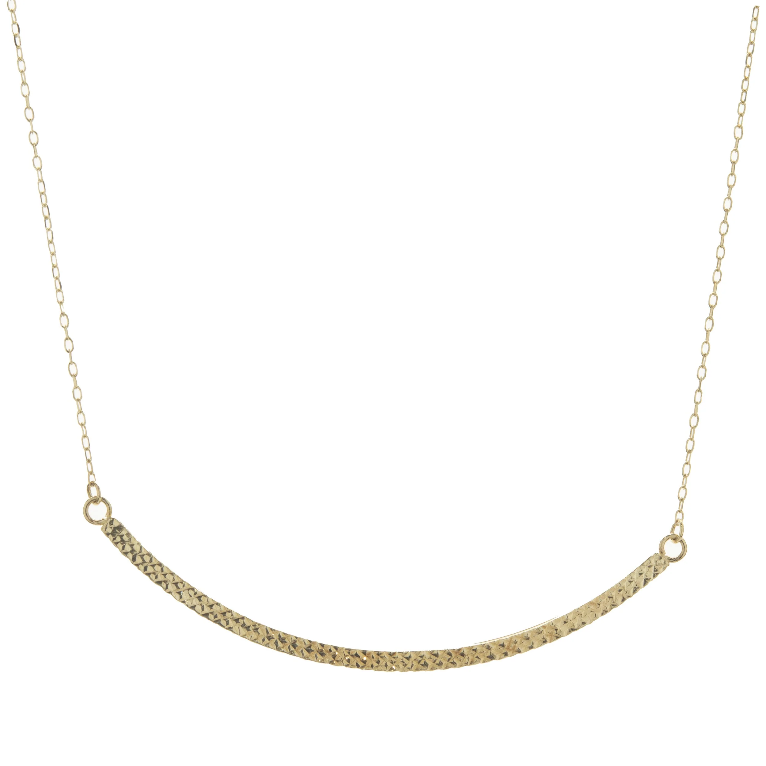 14 Karat Yellow Gold Diamond Cut Smile Necklace - Image 4