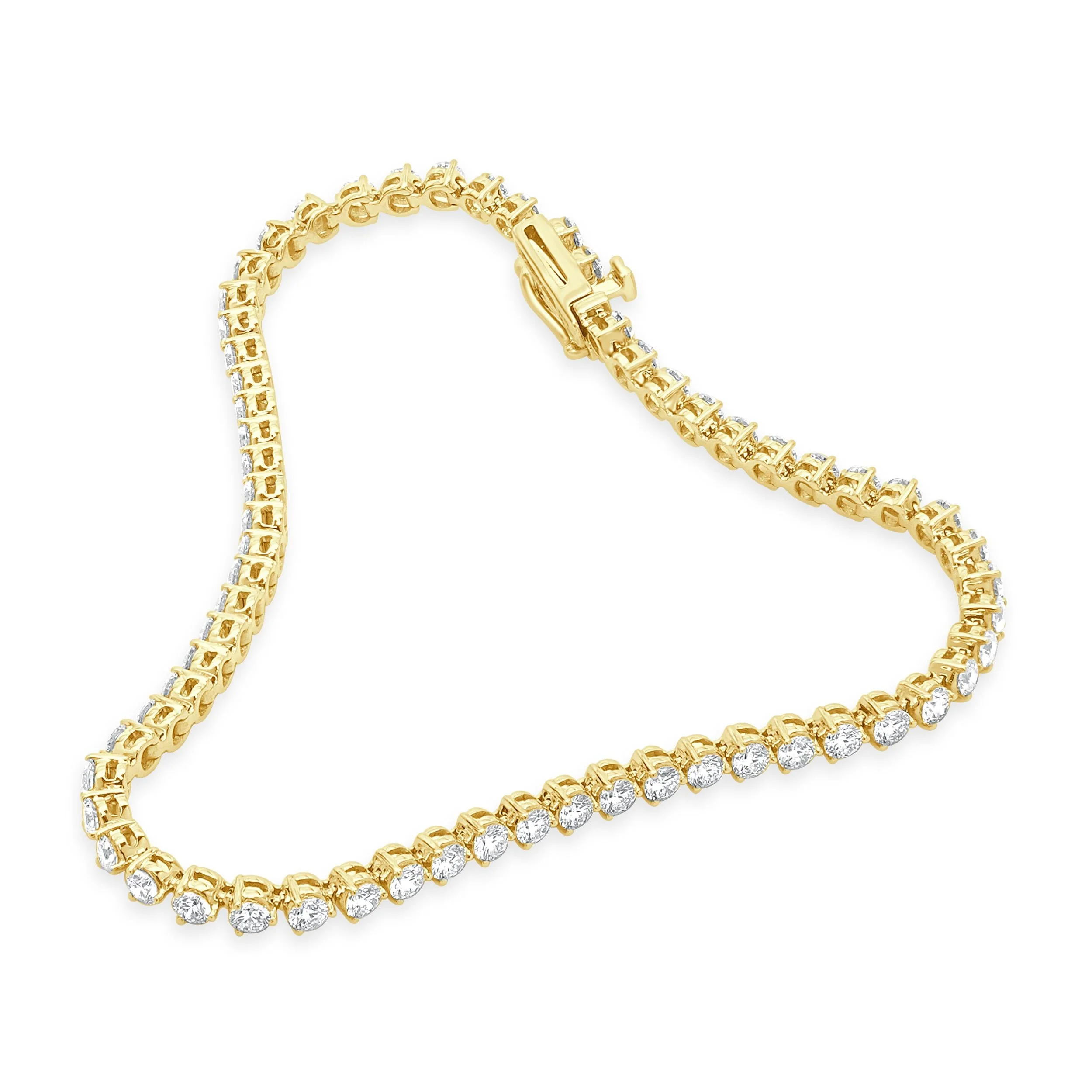 14 Karat Yellow Gold Diamond Inline Tennis Bracelet - Image 3