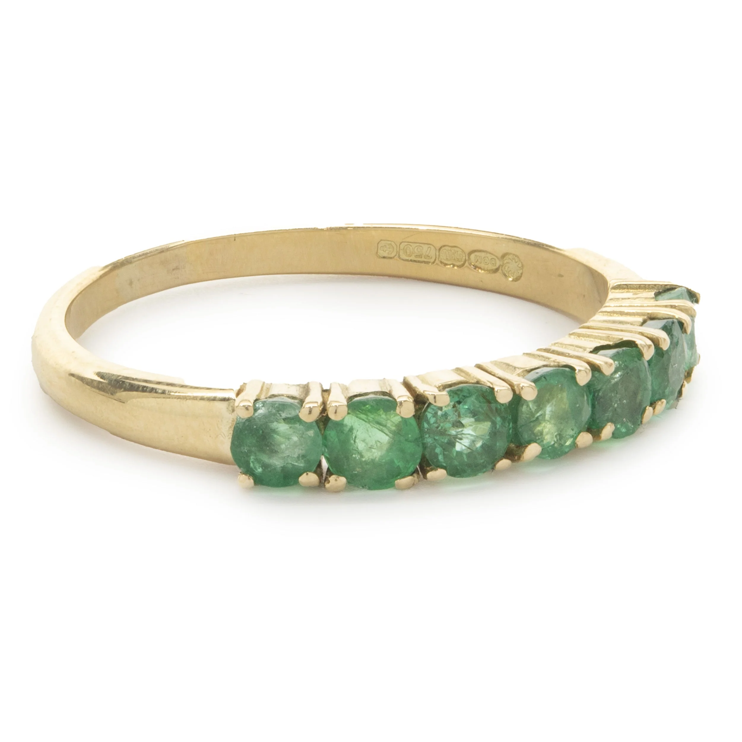 14 Karat Yellow Gold Emerald Band - Image 2