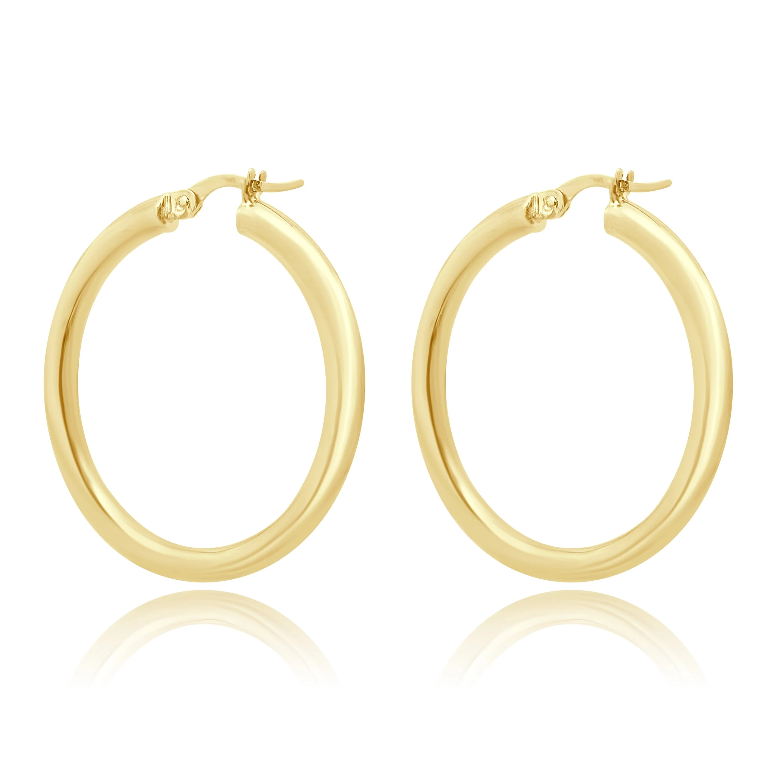 14 Karat Yellow Gold Hoop Earrings - Image 3