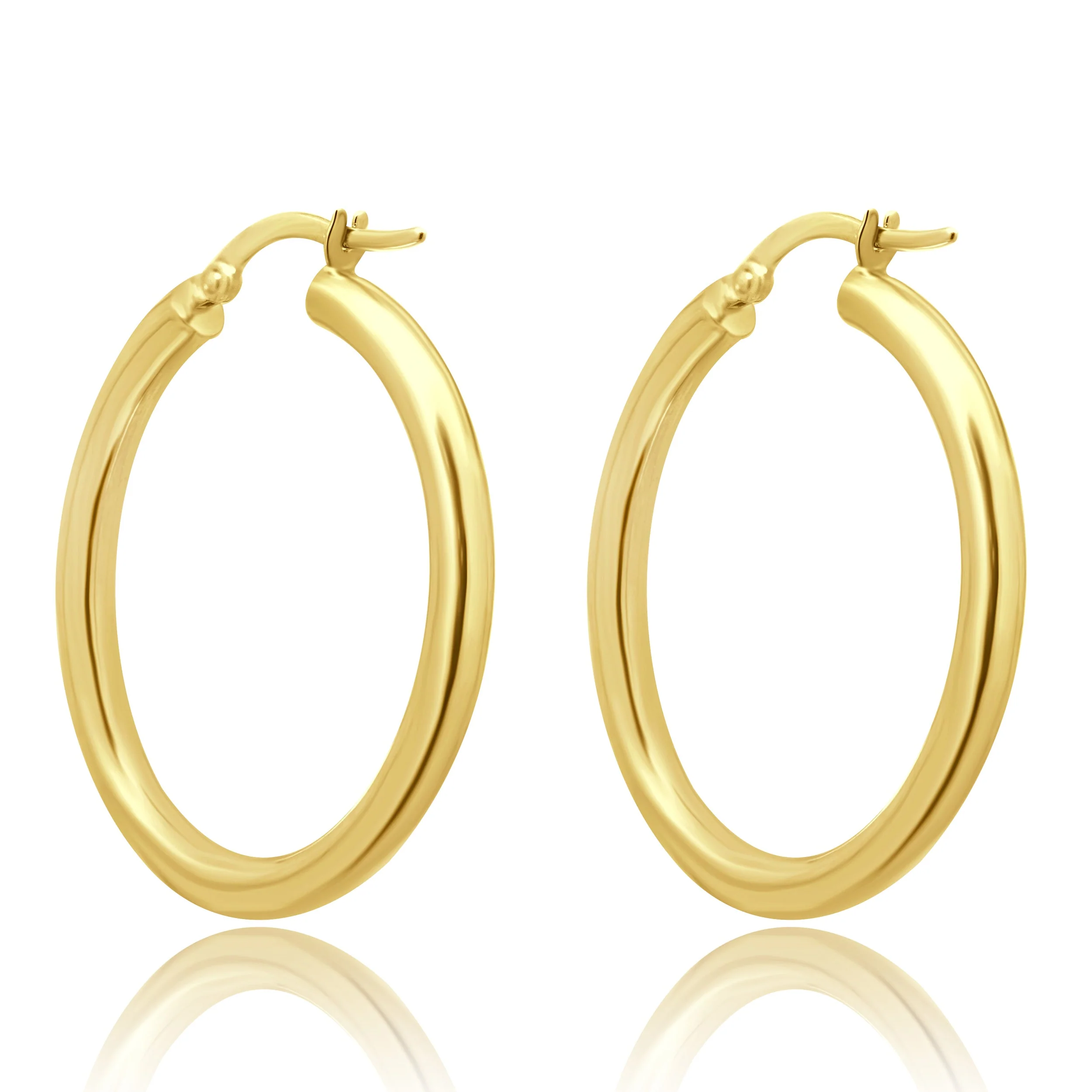 14 Karat Yellow Gold Hoop Earrings - Image 3