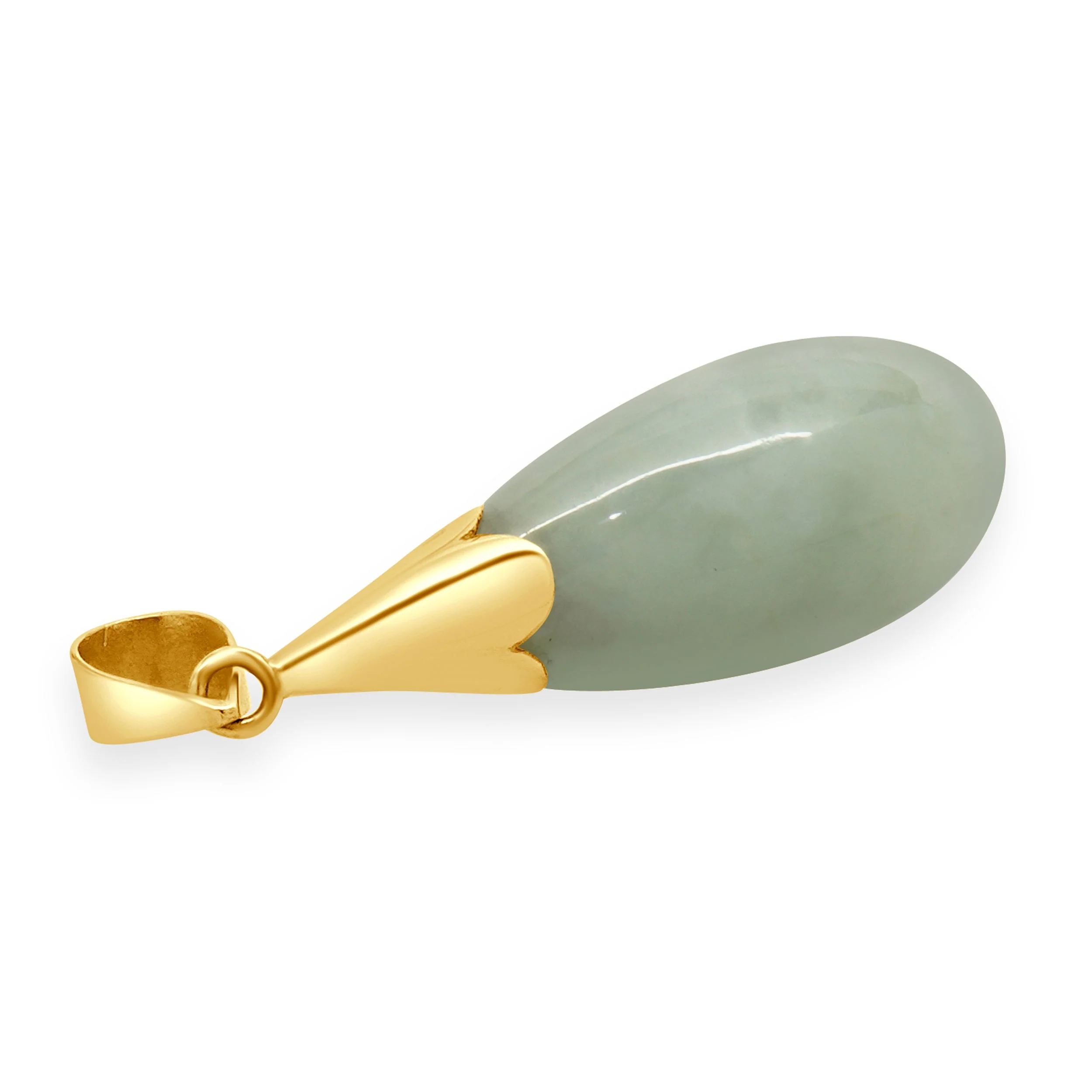 14 Karat Yellow Gold Jade Pendant - Image 3