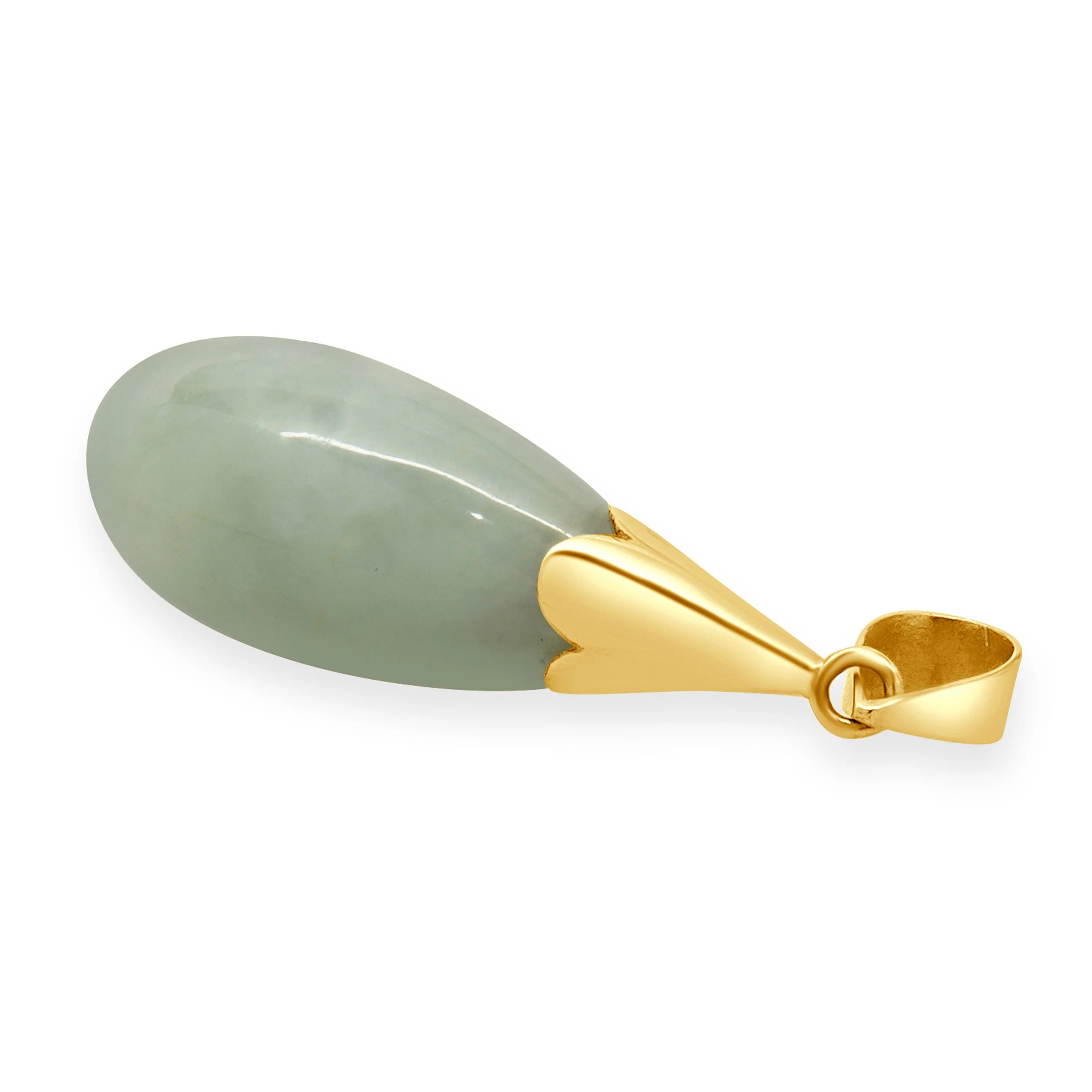 14 Karat Yellow Gold Jade Pendant - Image 4