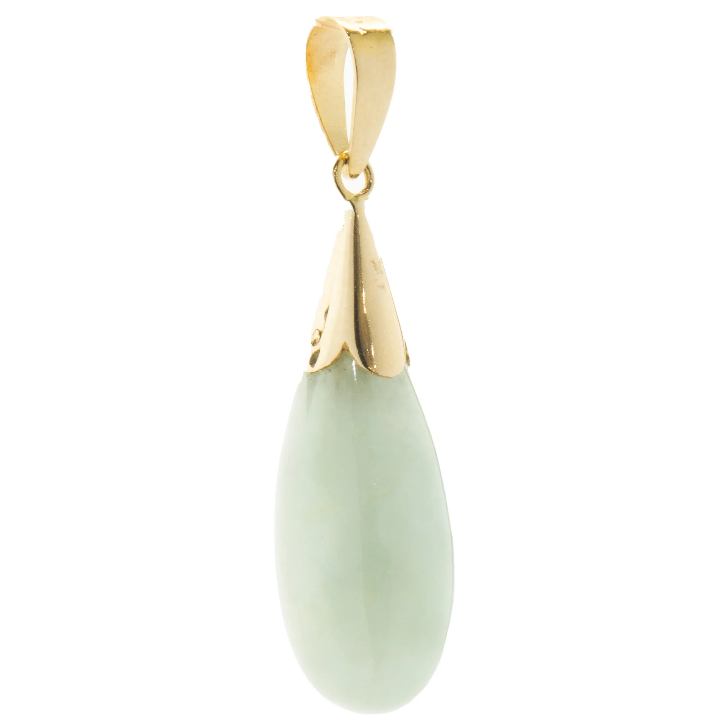 14 Karat Yellow Gold Jade Pendant - Image 2