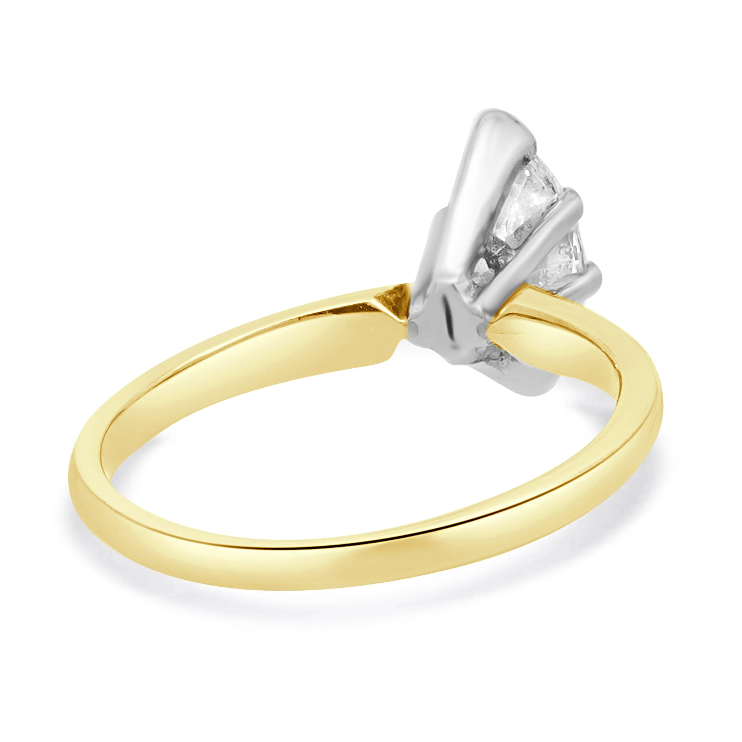 14 Karat Yellow Gold Marquise Diamond Solitaire Engagement Ring - Image 3