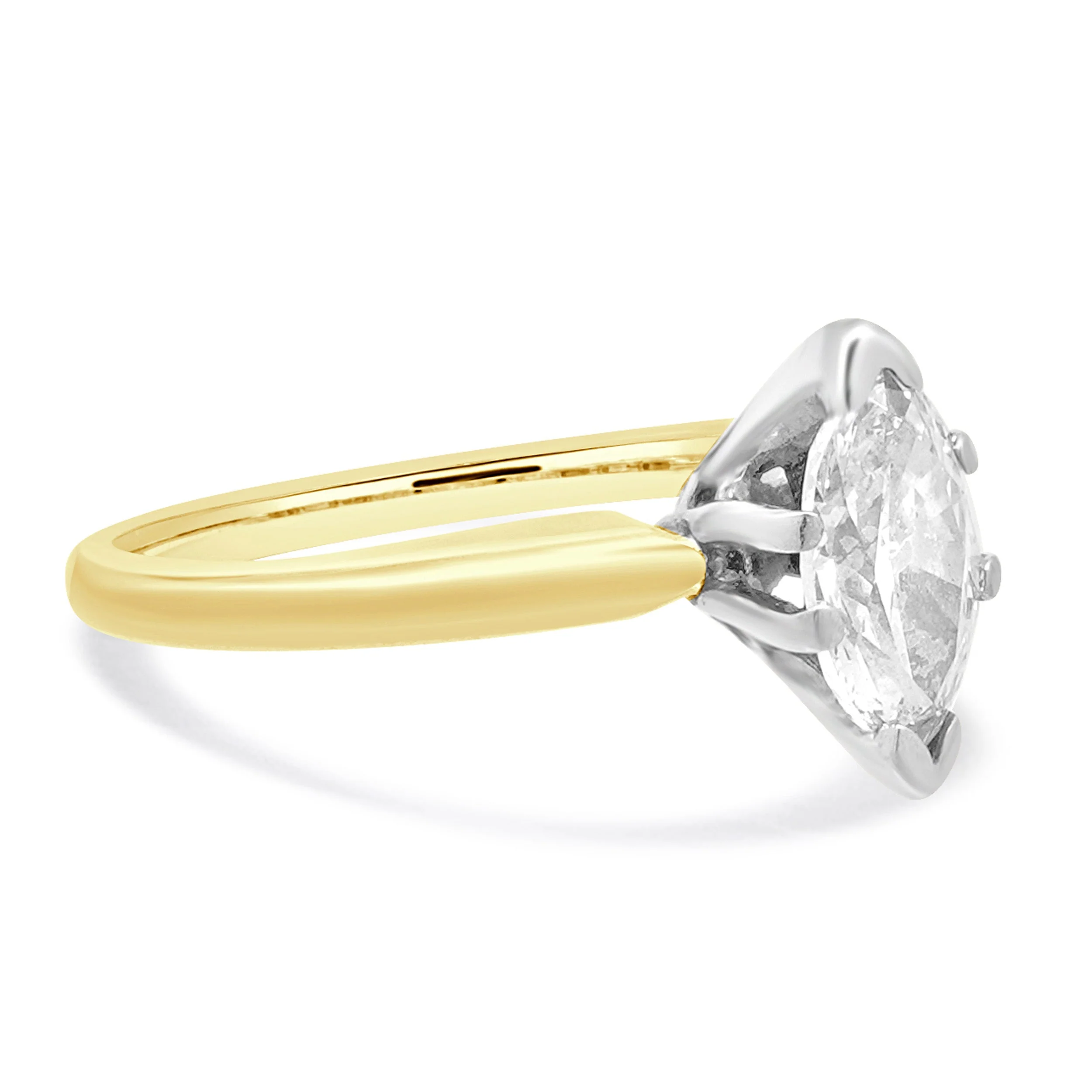 14 Karat Yellow Gold Marquise Diamond Solitaire Engagement Ring - Image 4