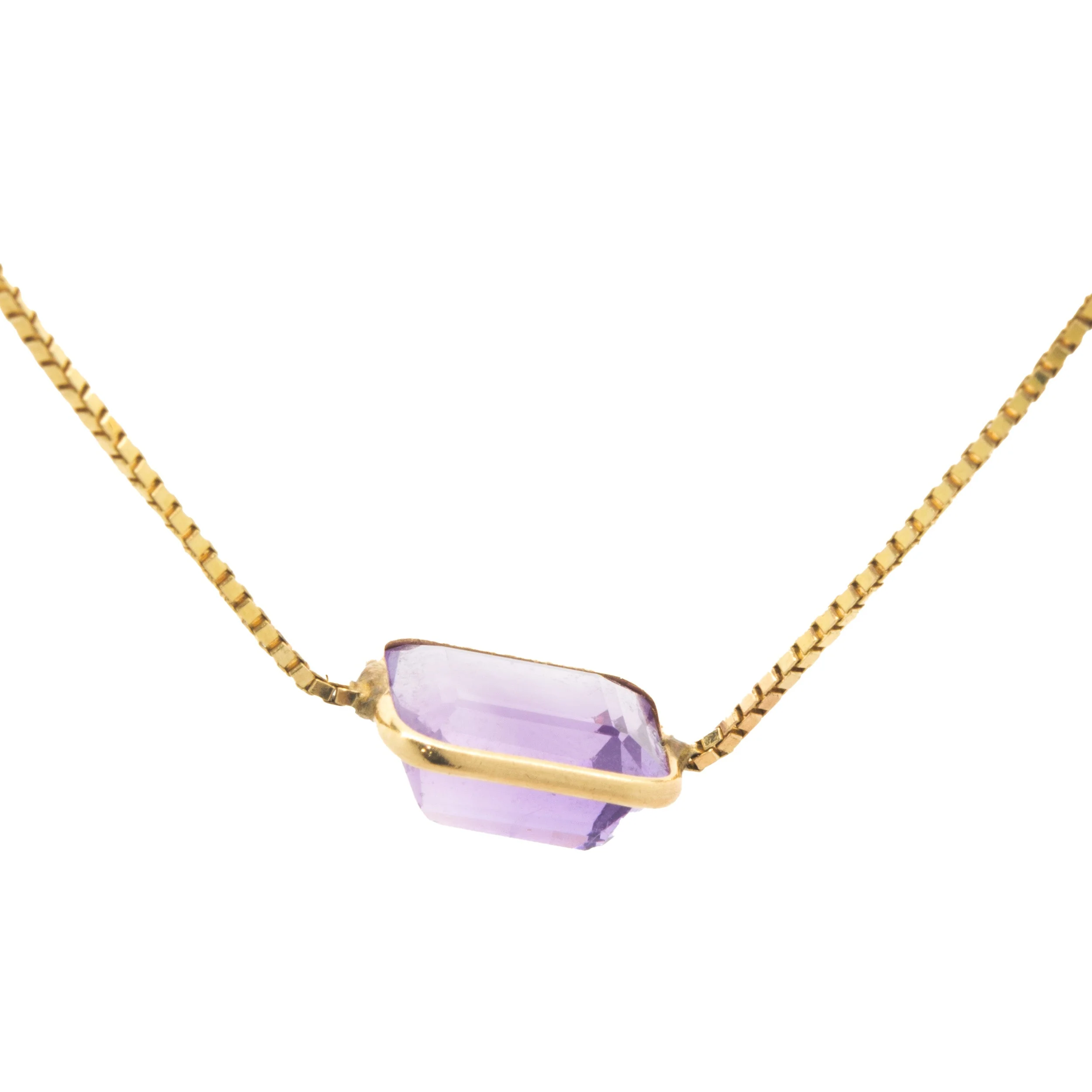 14 Karat Yellow Gold Multi Gemstone Multi Shape Bezel Set Necklace - Image 3