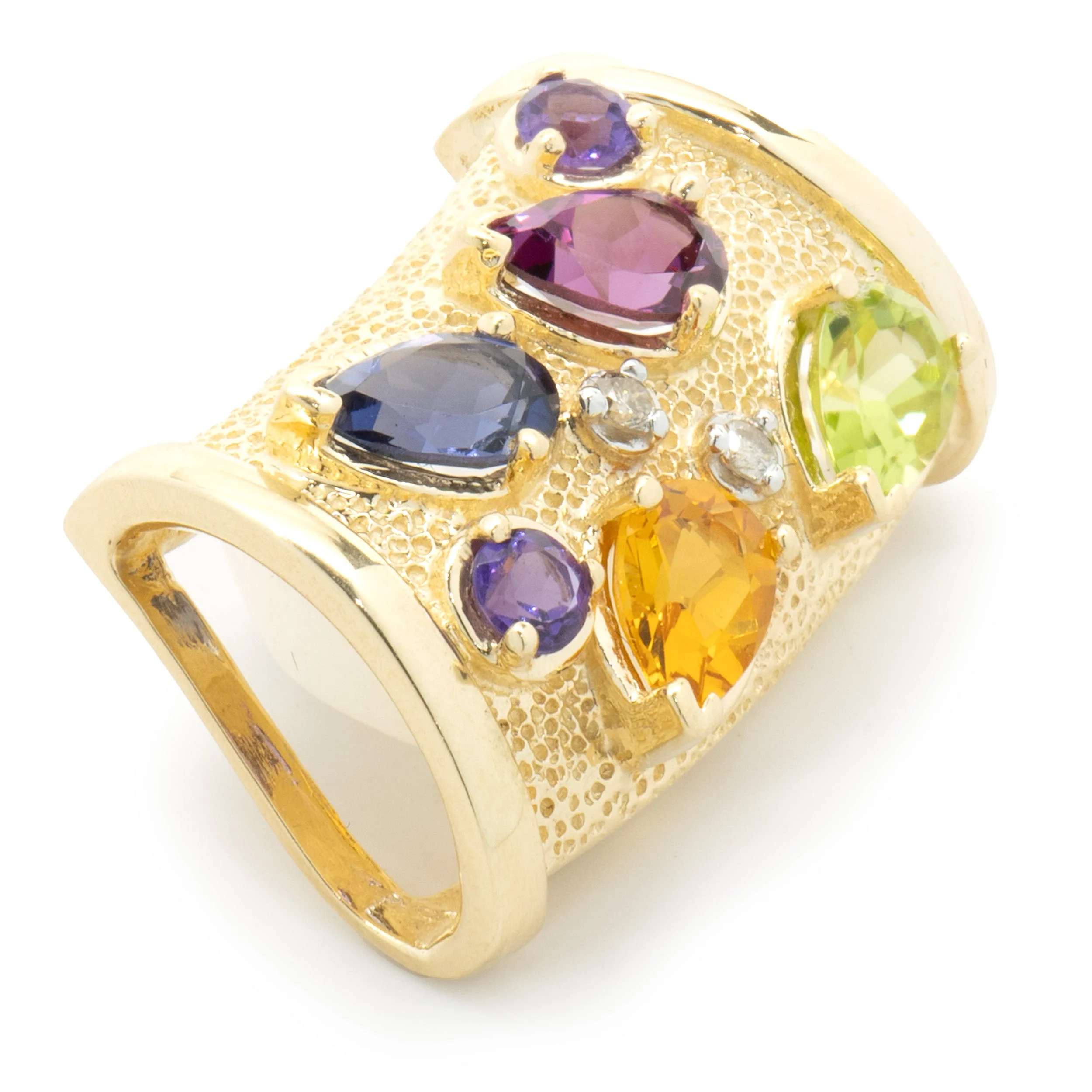 14 Karat Yellow Gold Multi Gemstone Slide Pendant - Image 2