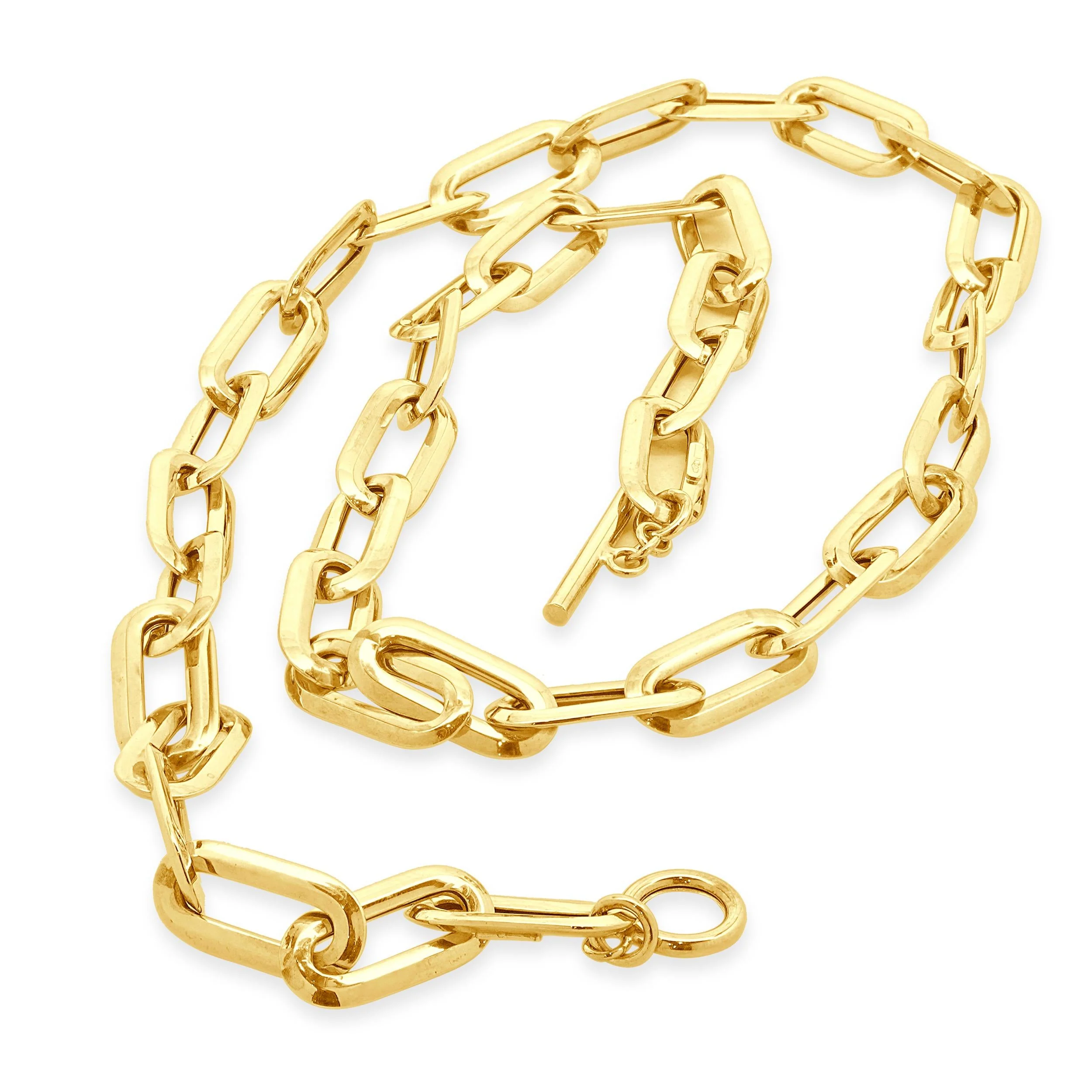 14 Karat Yellow Gold Oval Paperclip Link Necklace - Image 4