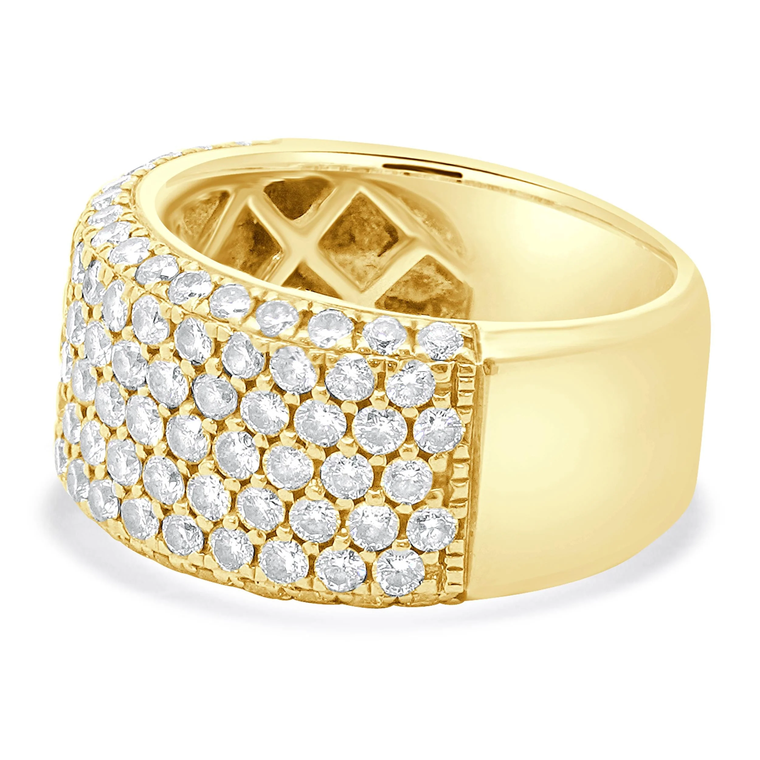 14 Karat Yellow Gold Pave Diamond Cigar Band - Image 2