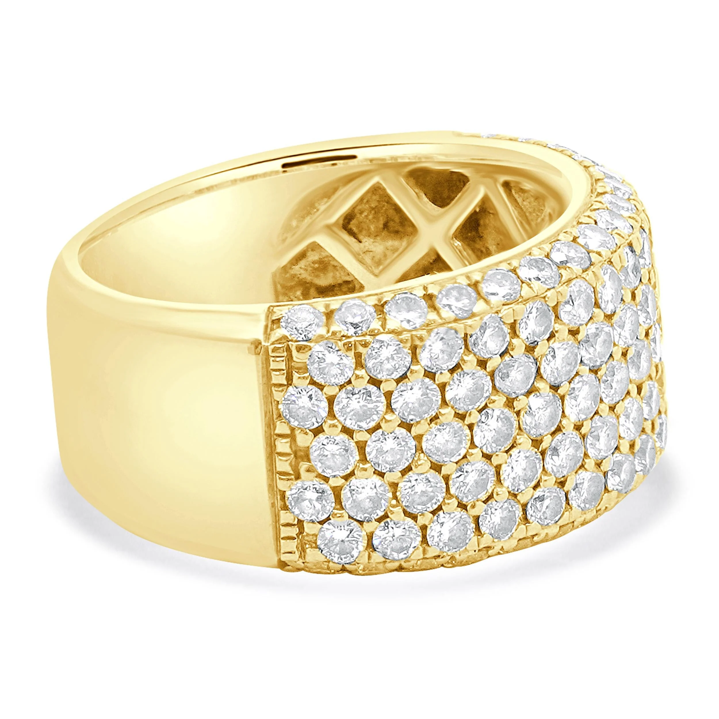 14 Karat Yellow Gold Pave Diamond Cigar Band - Image 3
