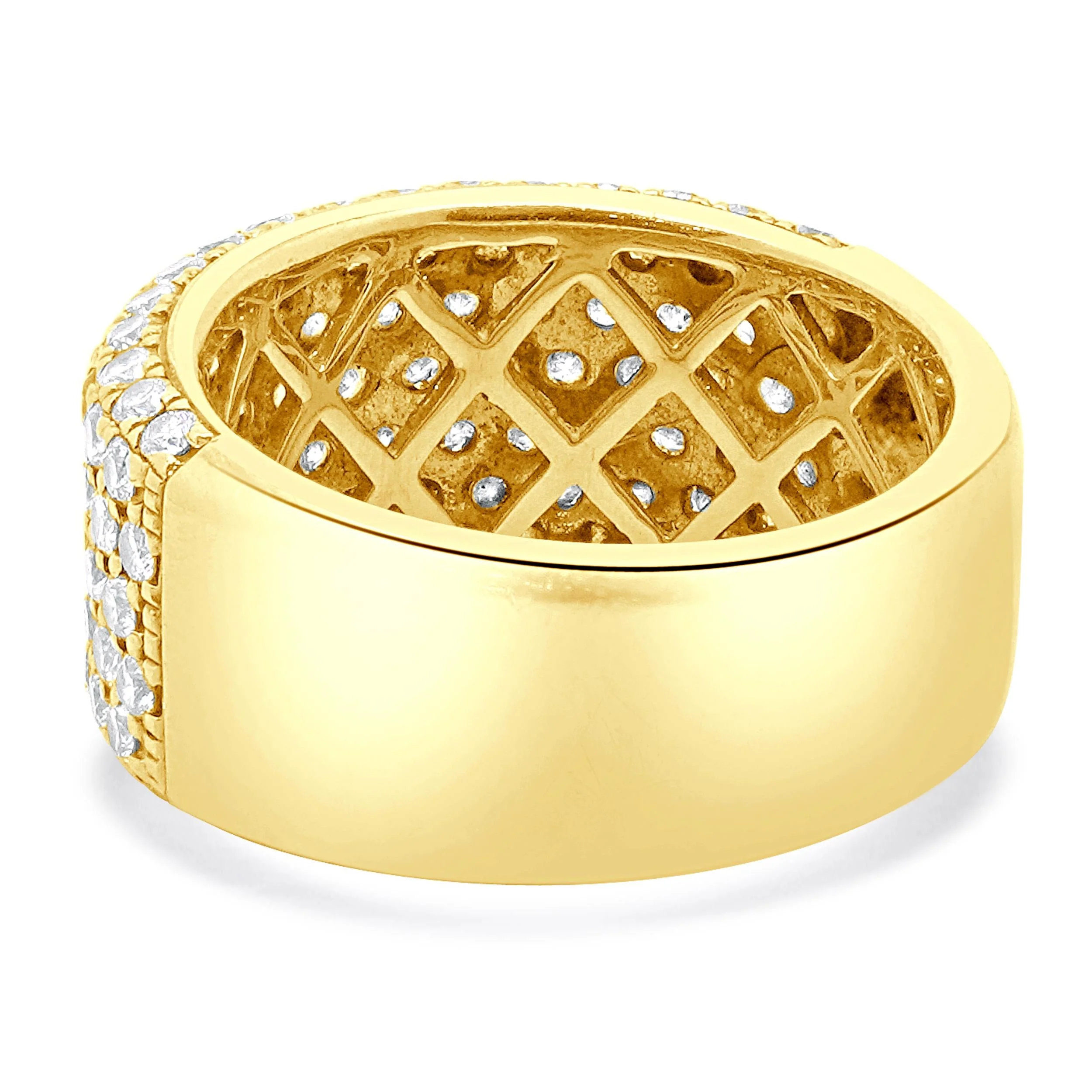 14 Karat Yellow Gold Pave Diamond Cigar Band - Image 4