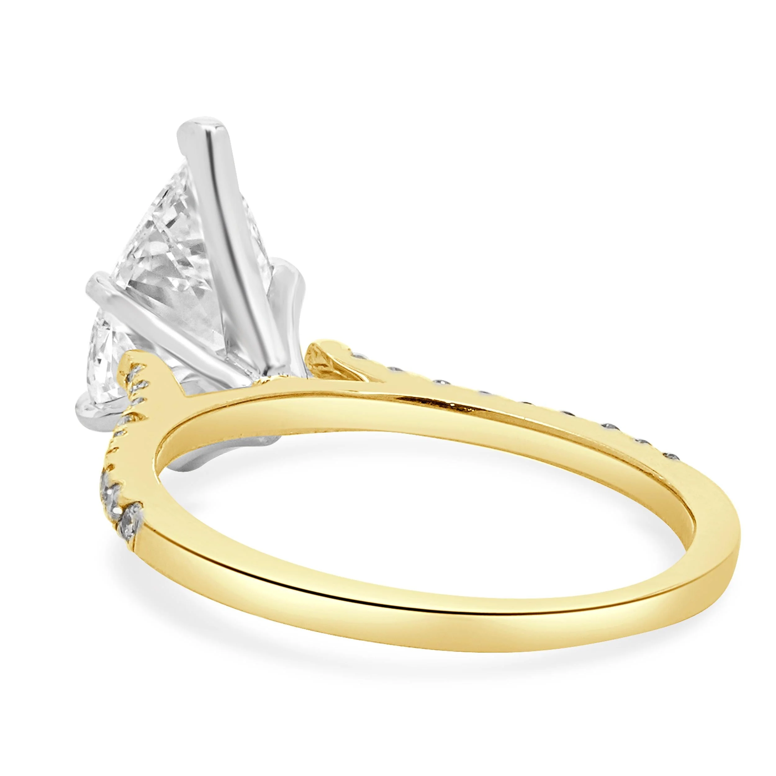14 Karat Yellow Gold Pear Cut Diamond Engagement Ring - Image 4