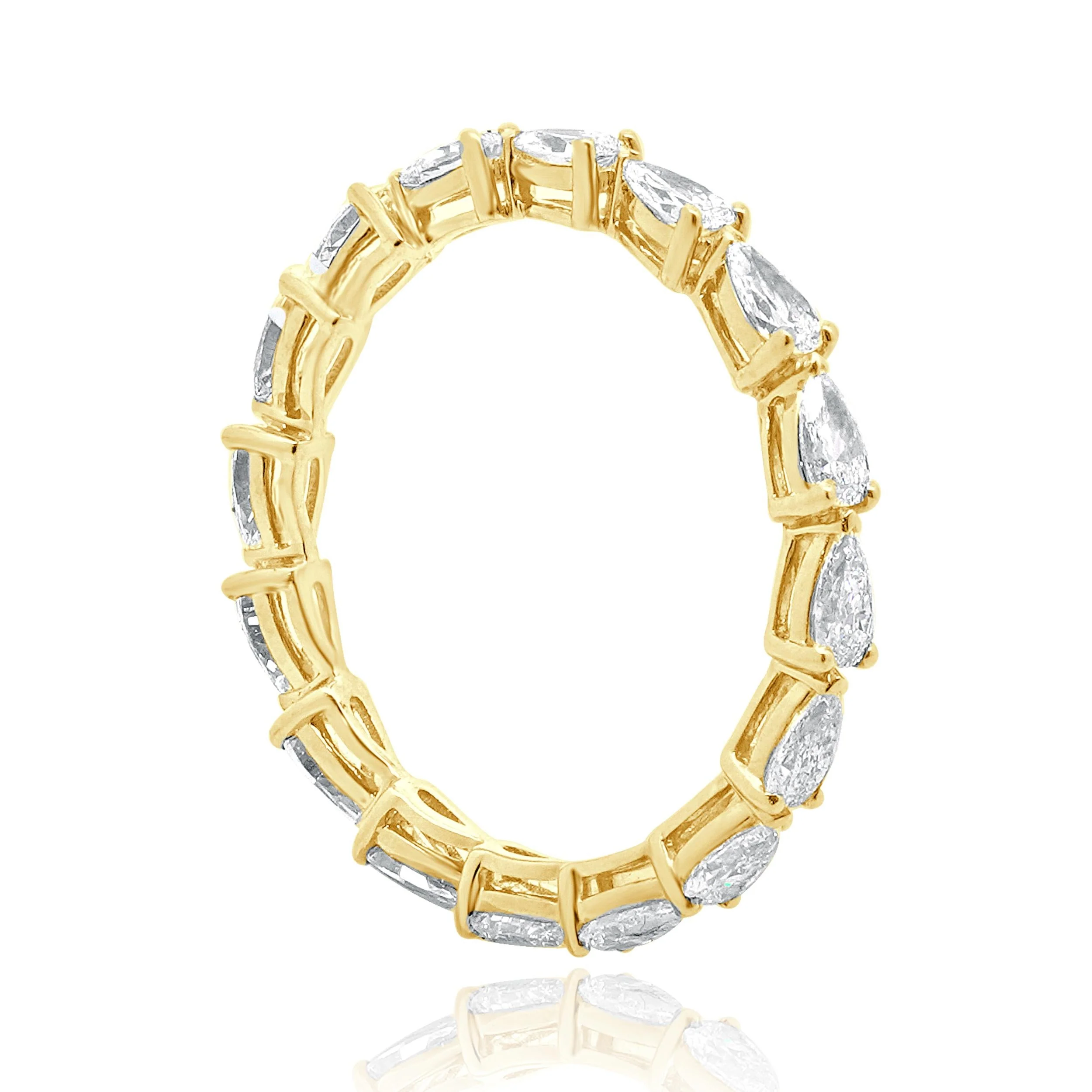 14 Karat Yellow Gold Pear Cut Diamond Eternity Band - Image 2