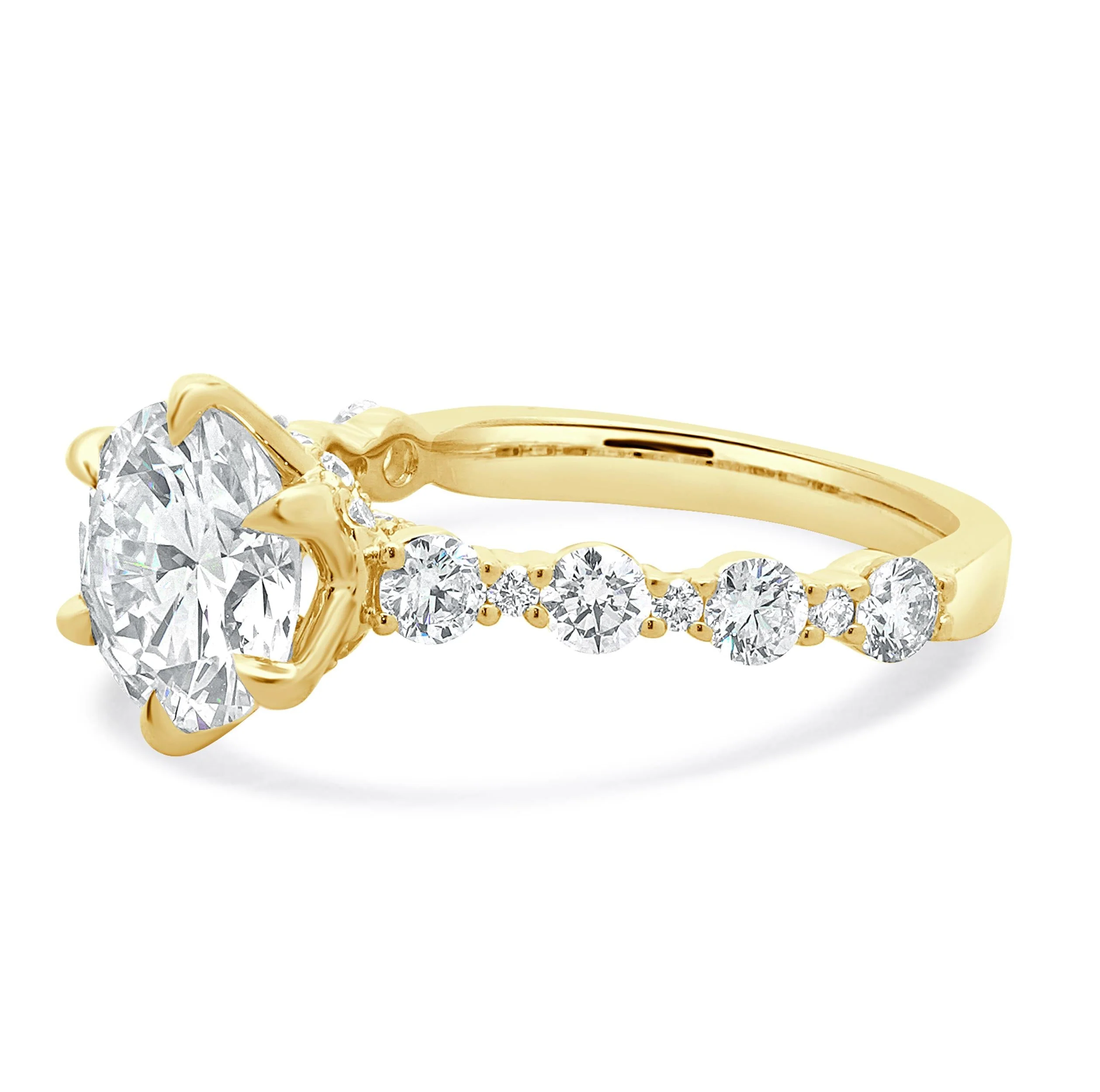 14 Karat Yellow Gold Round Brilliant Cut Diamond Engagement Ring - Image 2