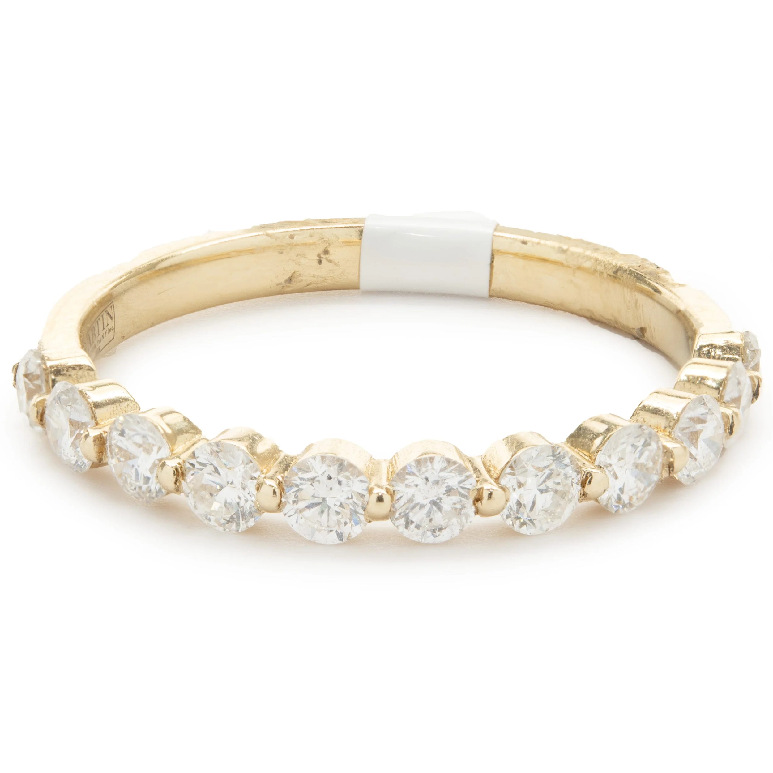 14 Karat Yellow Gold Shared Prong Diamond Band