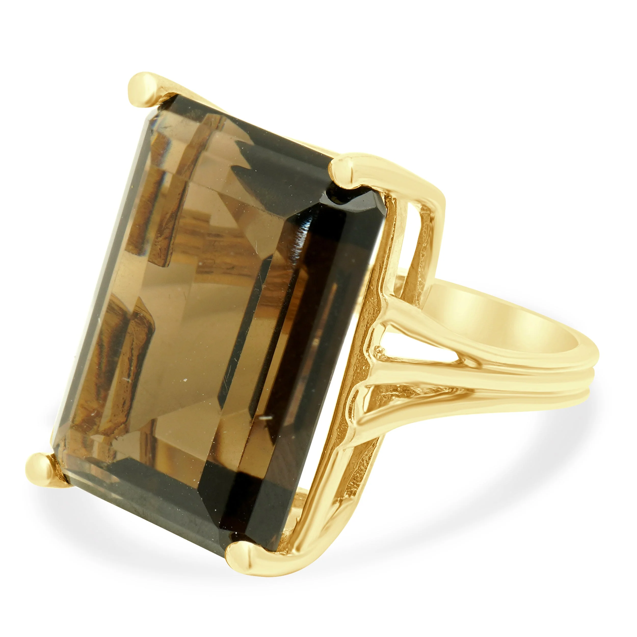 14 Karat Yellow Gold Smokey Quartz Ring - Image 3