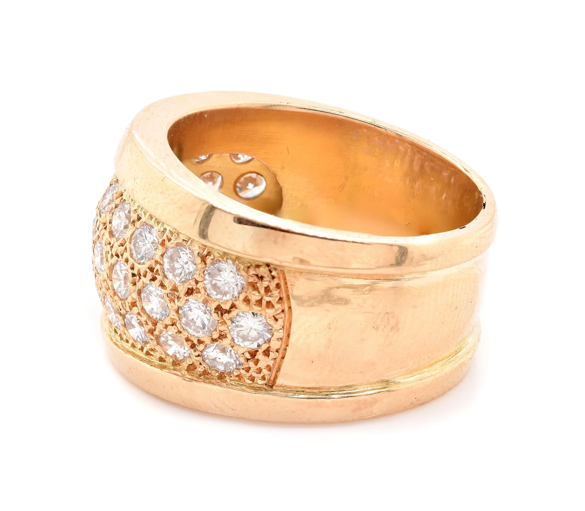 14 Karat Yellow Gold Wide Diamond Cigar Band - Image 4