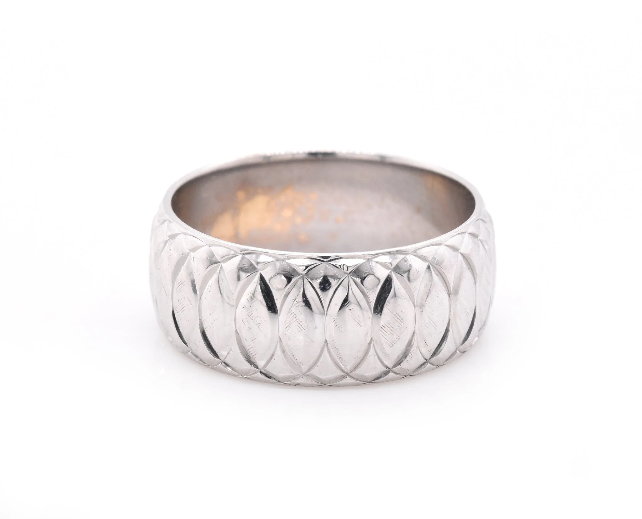 14k Two Tone Gold Men's Wedding Band - Image 3
