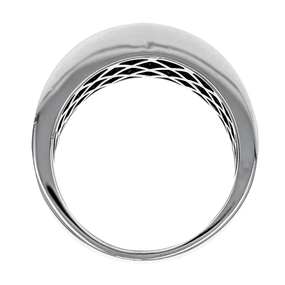 14K White Gold 5 Row Diamond Ring - Image 3