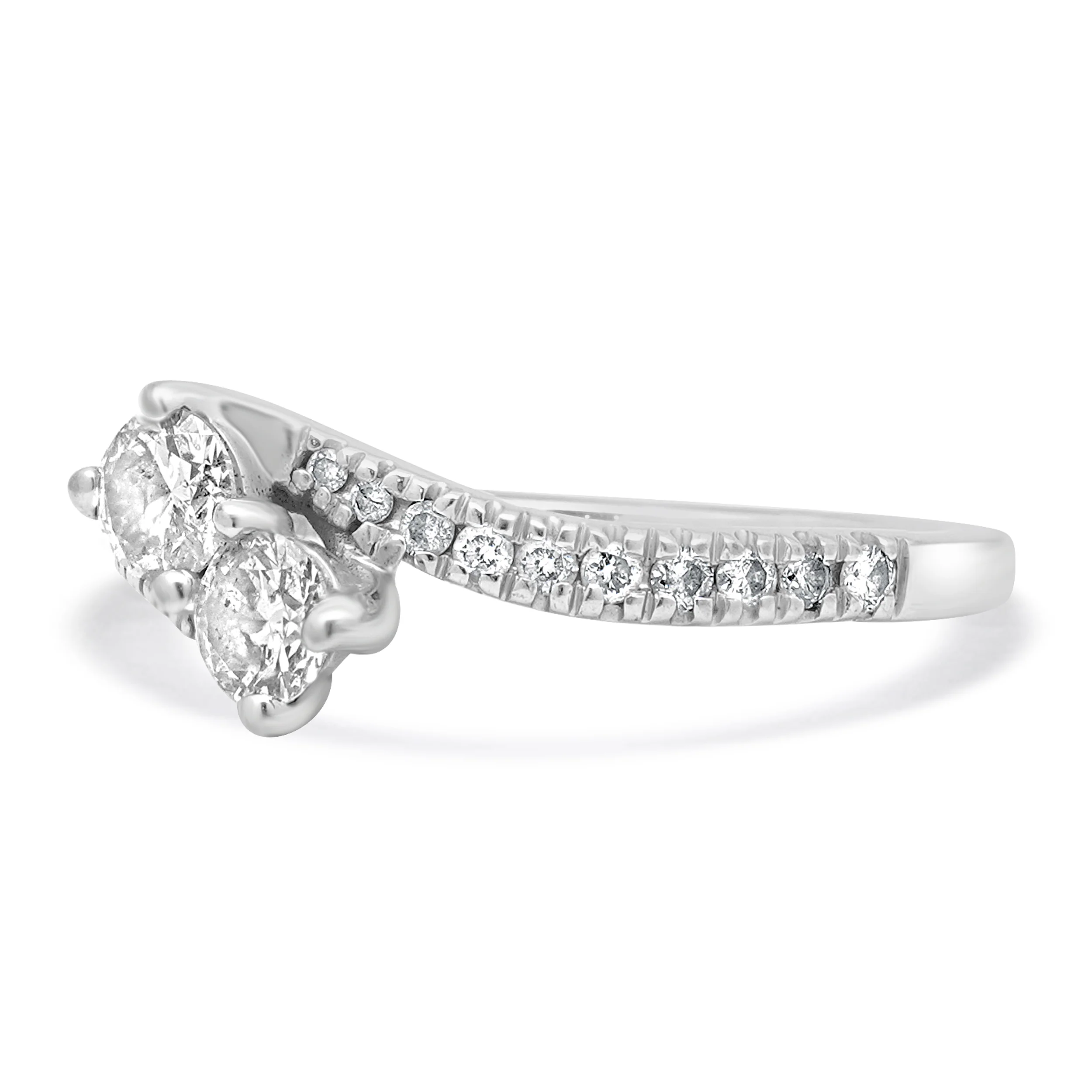 14K White Gold Diamond Engagement Ring - Image 2