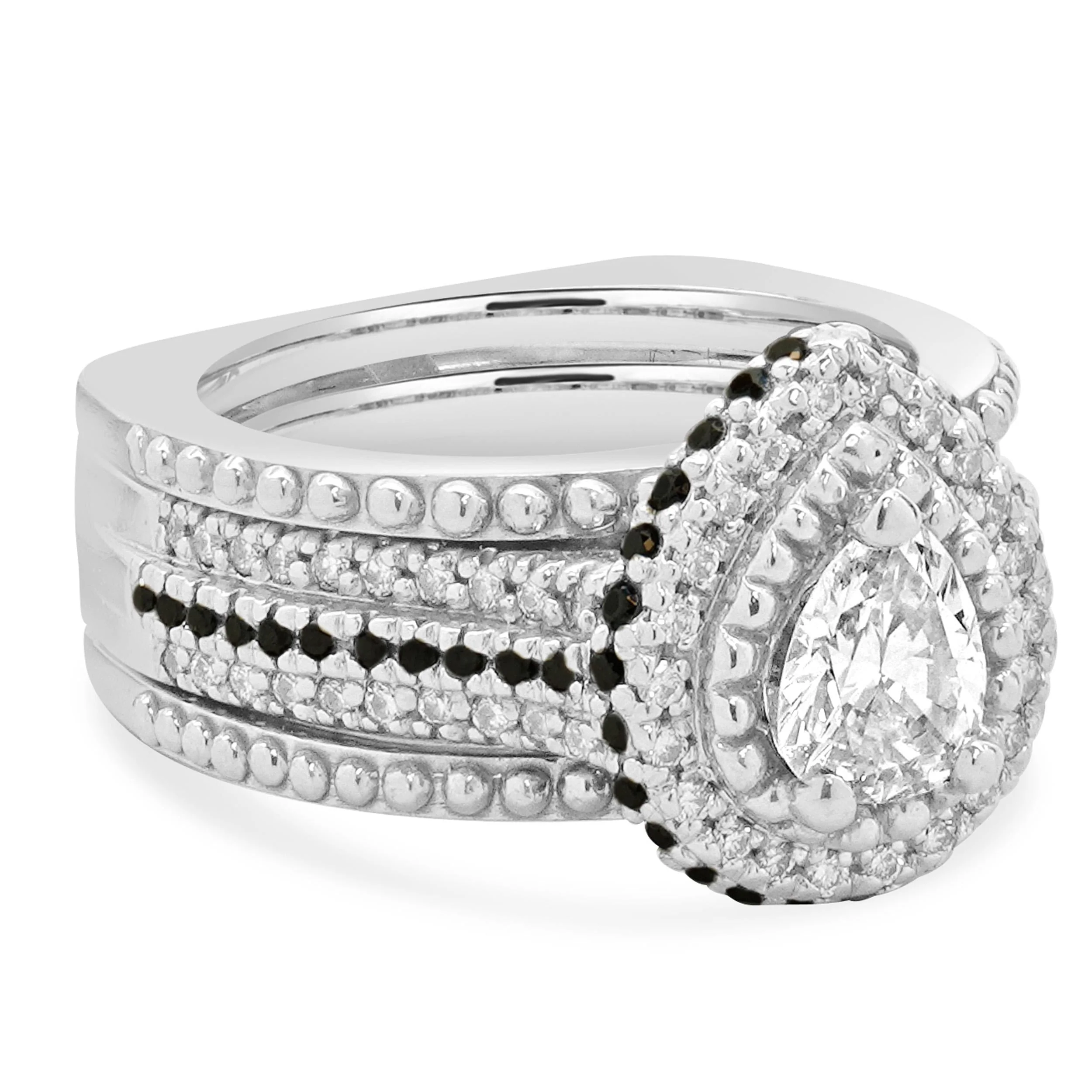 14K White Gold Pear Cut Diamond Engagement Ring - Image 3