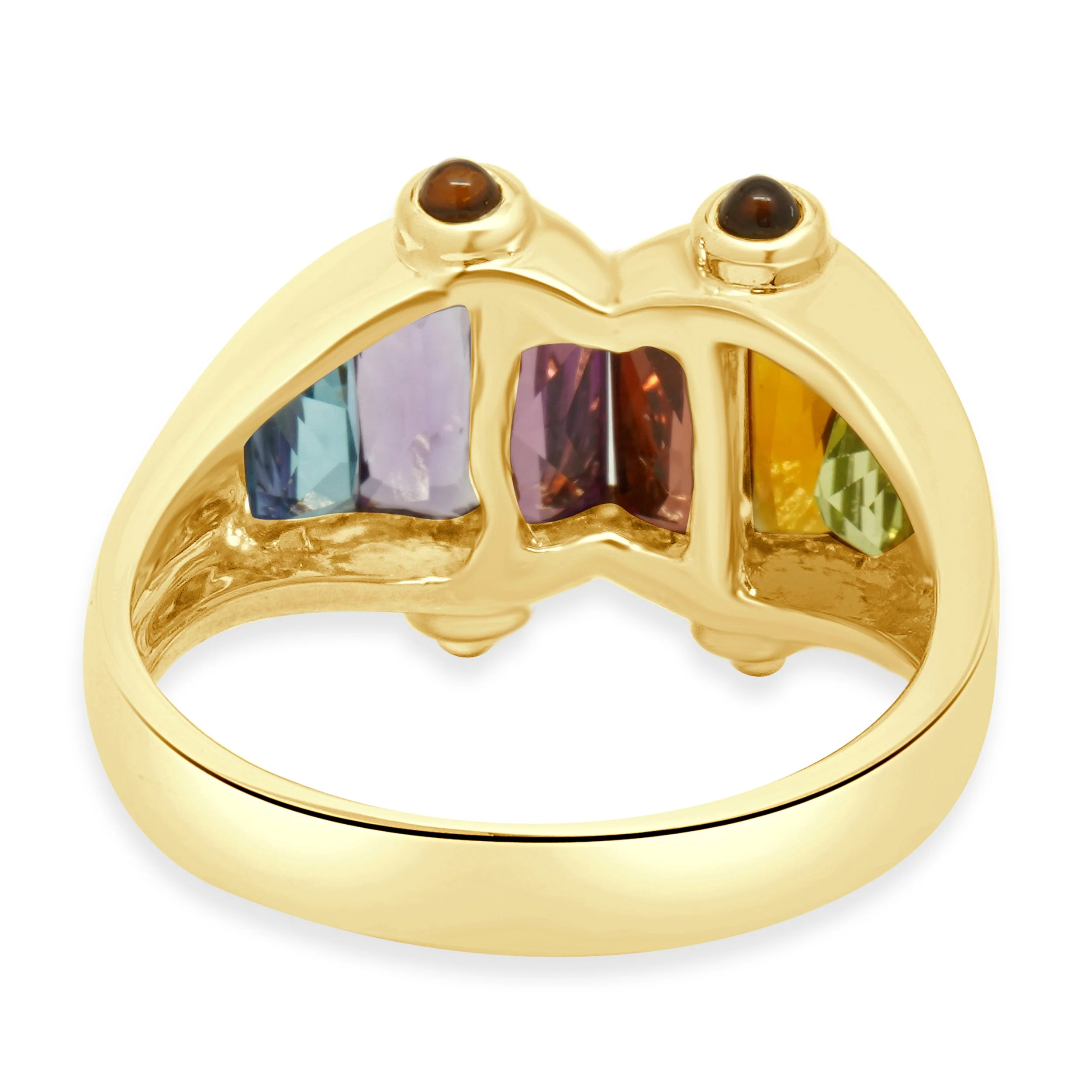 14K Yellow Gold and Channel Set Multi-Color Gemstone Ring - Image 4