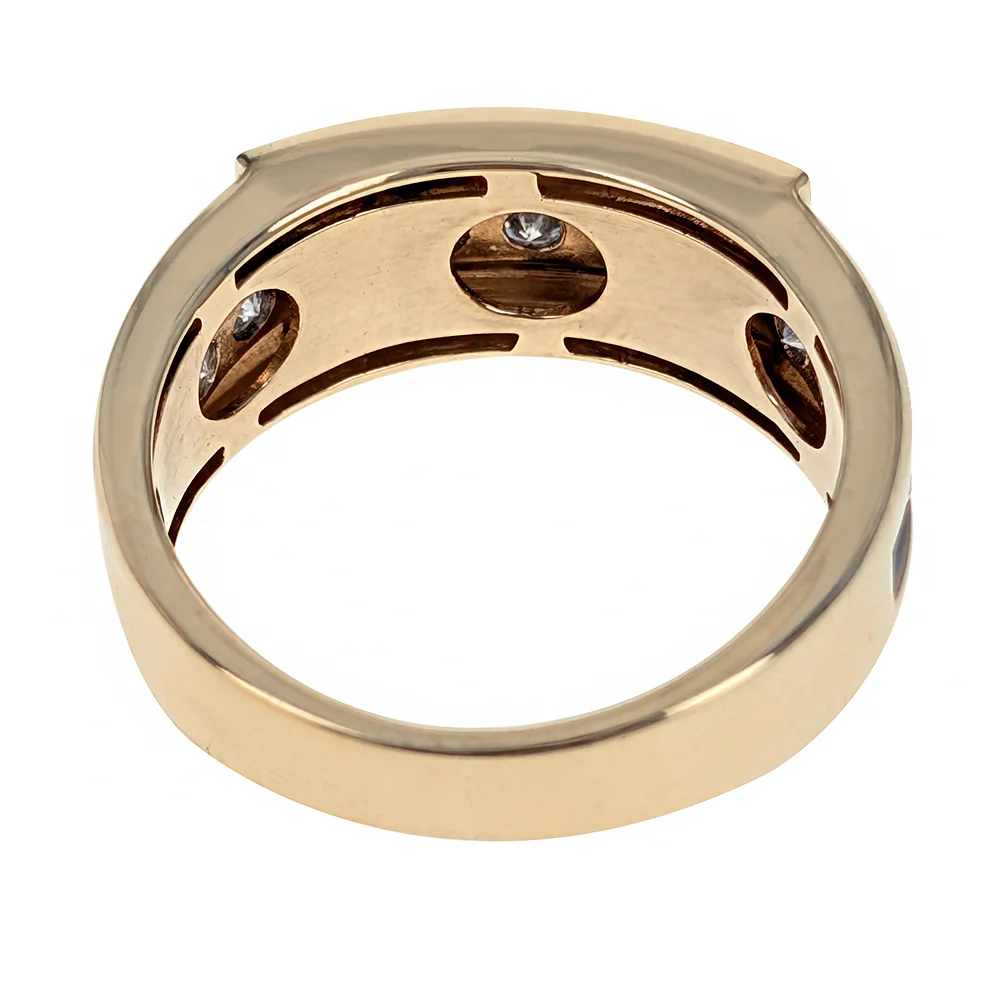 14K Yellow Gold Men's Channel-Set Diamond Ring - Image 3